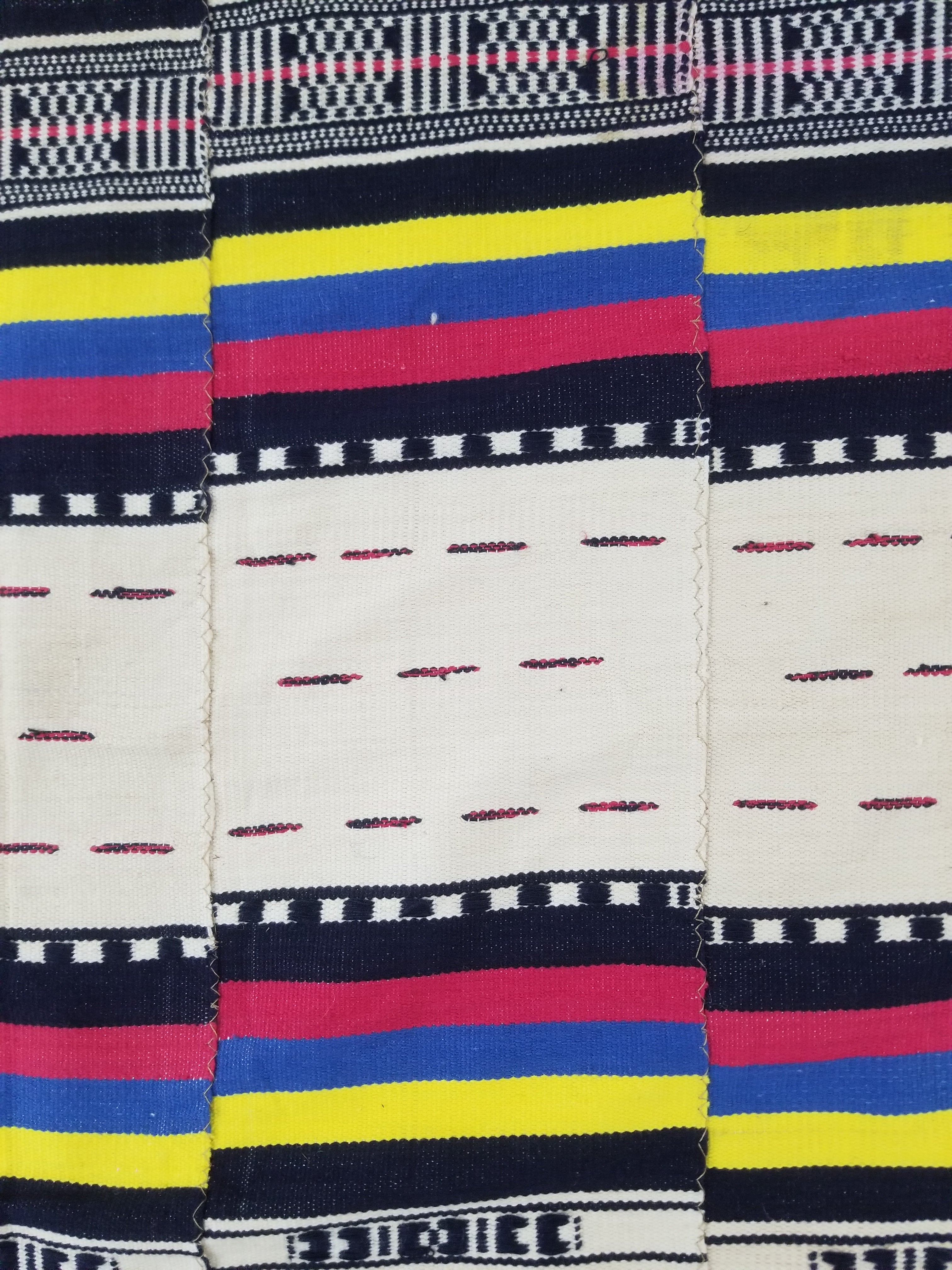 Vintage African Handwoven Ewe Kente Cloth - Ghana Ceremonial Textile 230x125cm