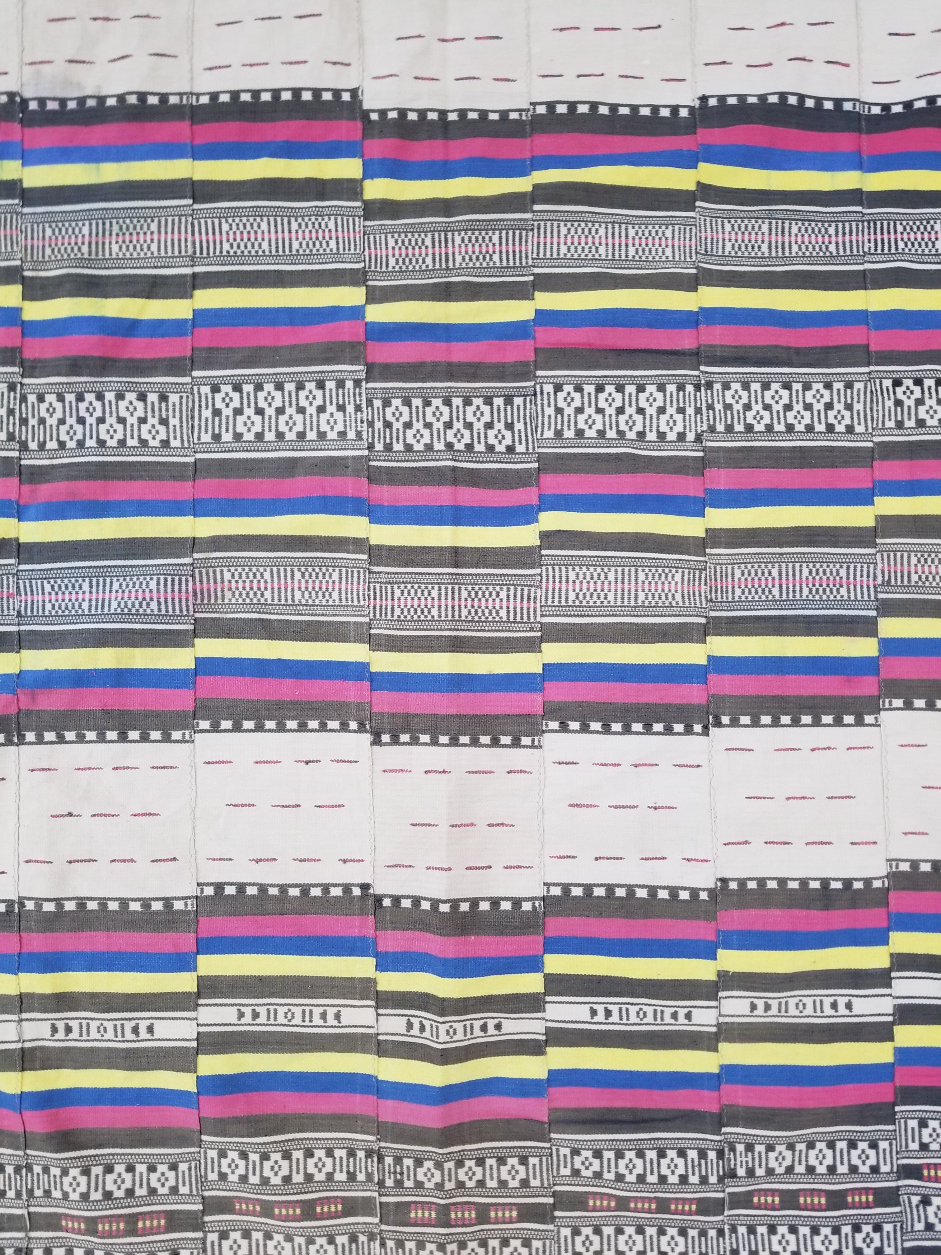 Vintage African Handwoven Ewe Kente Cloth - Ghana Ceremonial Textile 230x125cm