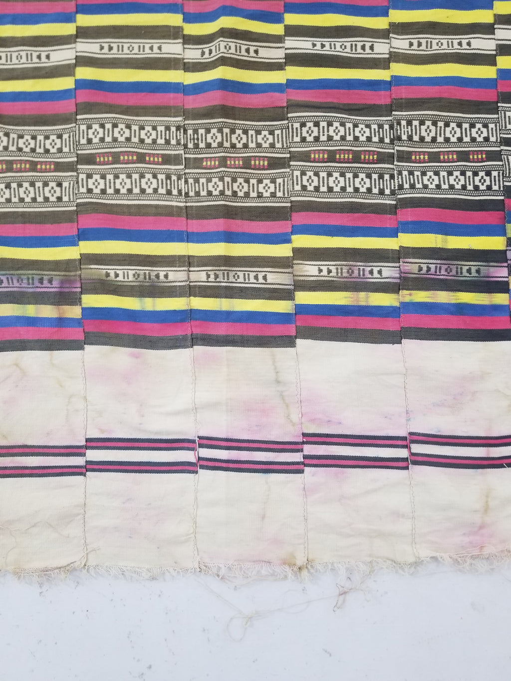 Vintage African Handwoven Ewe Kente Cloth - Ghana Ceremonial Textile 230x125cm