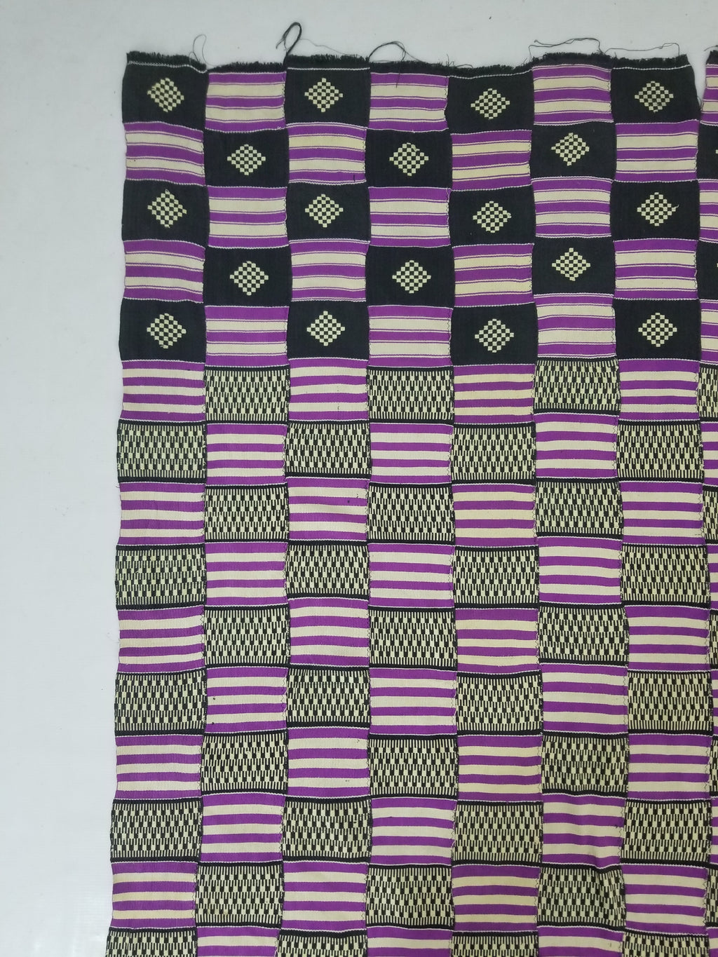 Vintage African Handwoven Ewe Kente Cloth - Ghana Textile 333x189cm