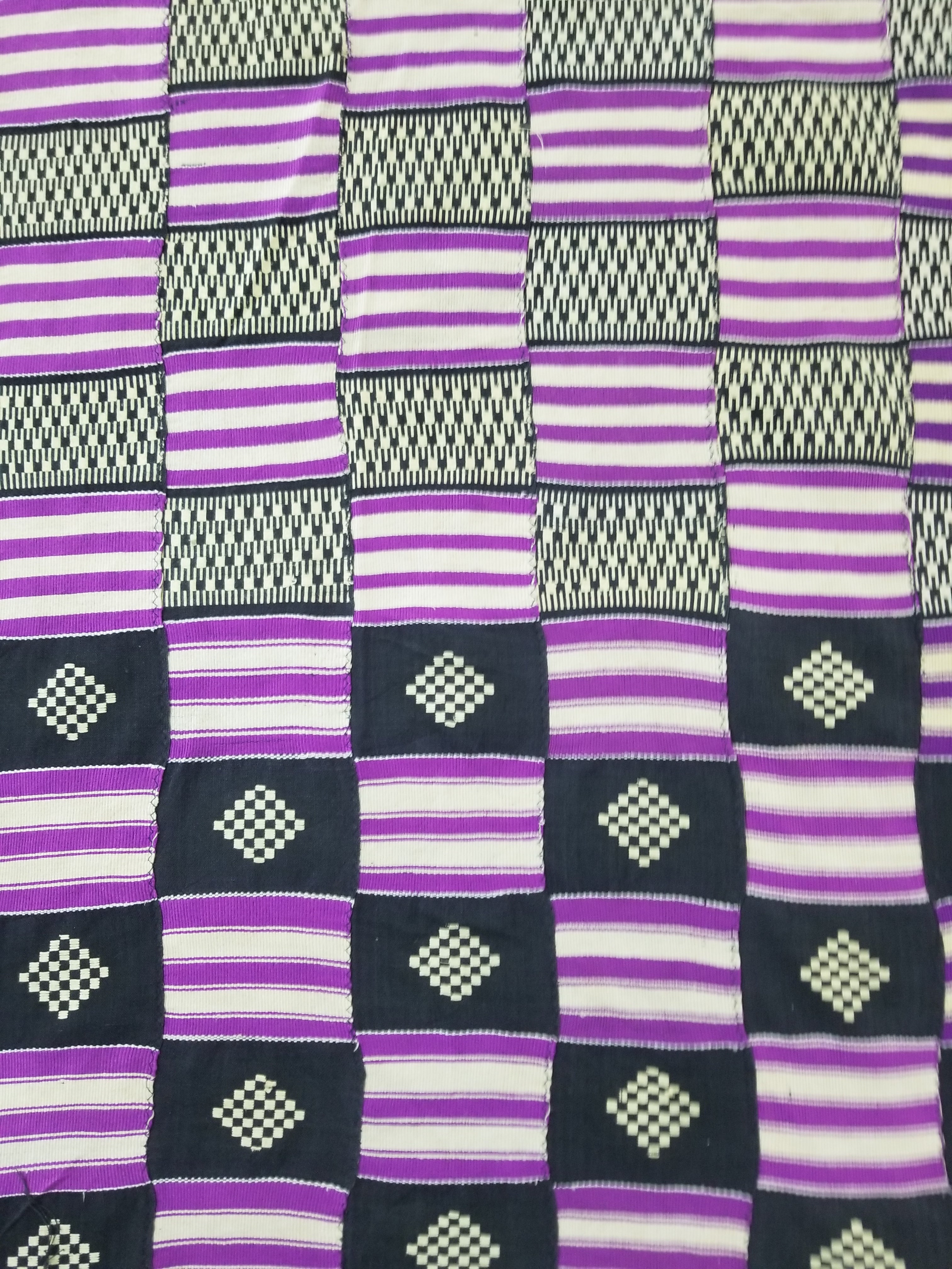 Vintage African Handwoven Ewe Kente Cloth - Ghana Textile 333x189cm