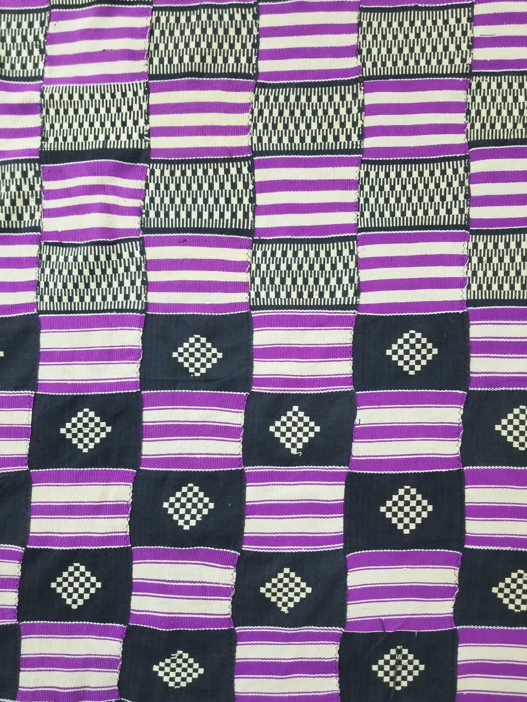 Vintage African Handwoven Ewe Kente Cloth - Ghana Textile 333x189cm