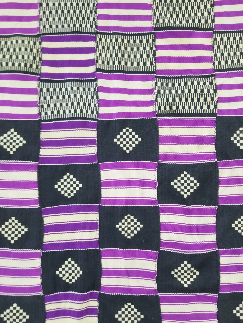 Vintage African Handwoven Ewe Kente Cloth - Ghana Textile 333x189cm