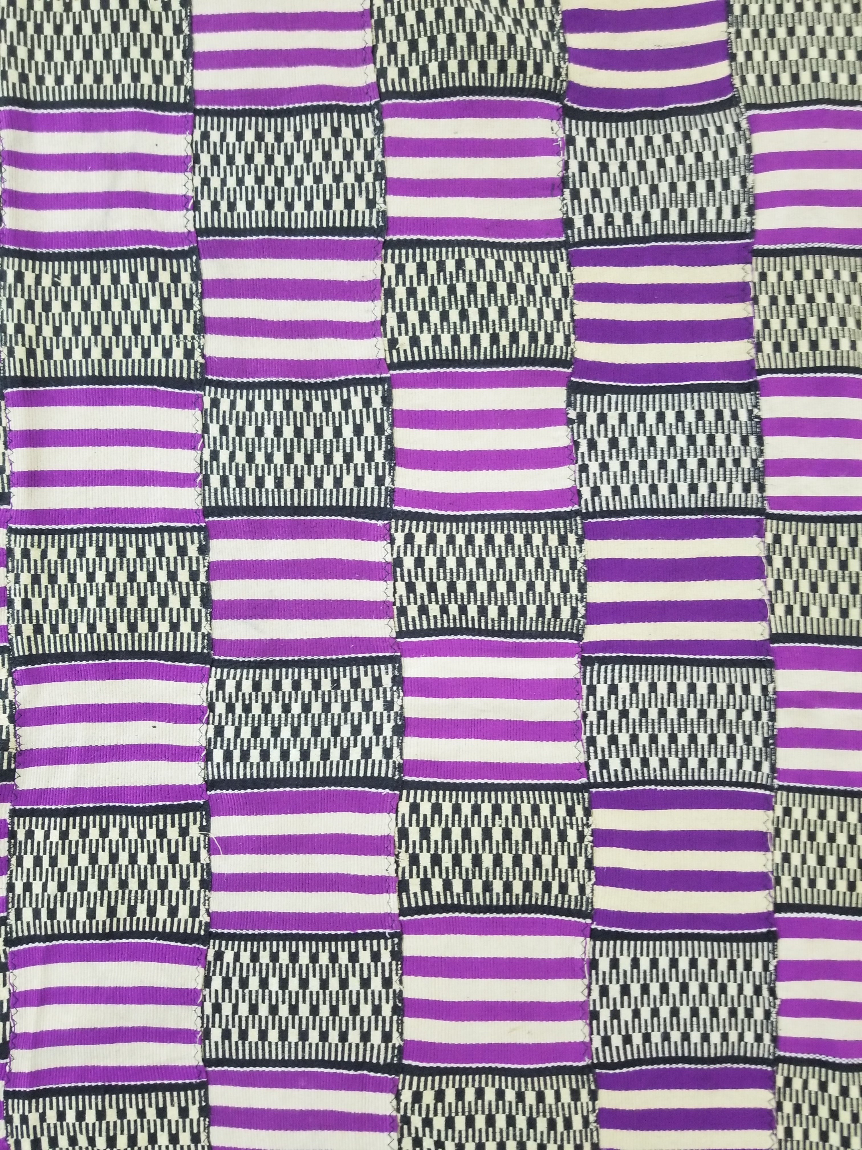 Vintage African Handwoven Ewe Kente Cloth - Ghana Textile 333x189cm