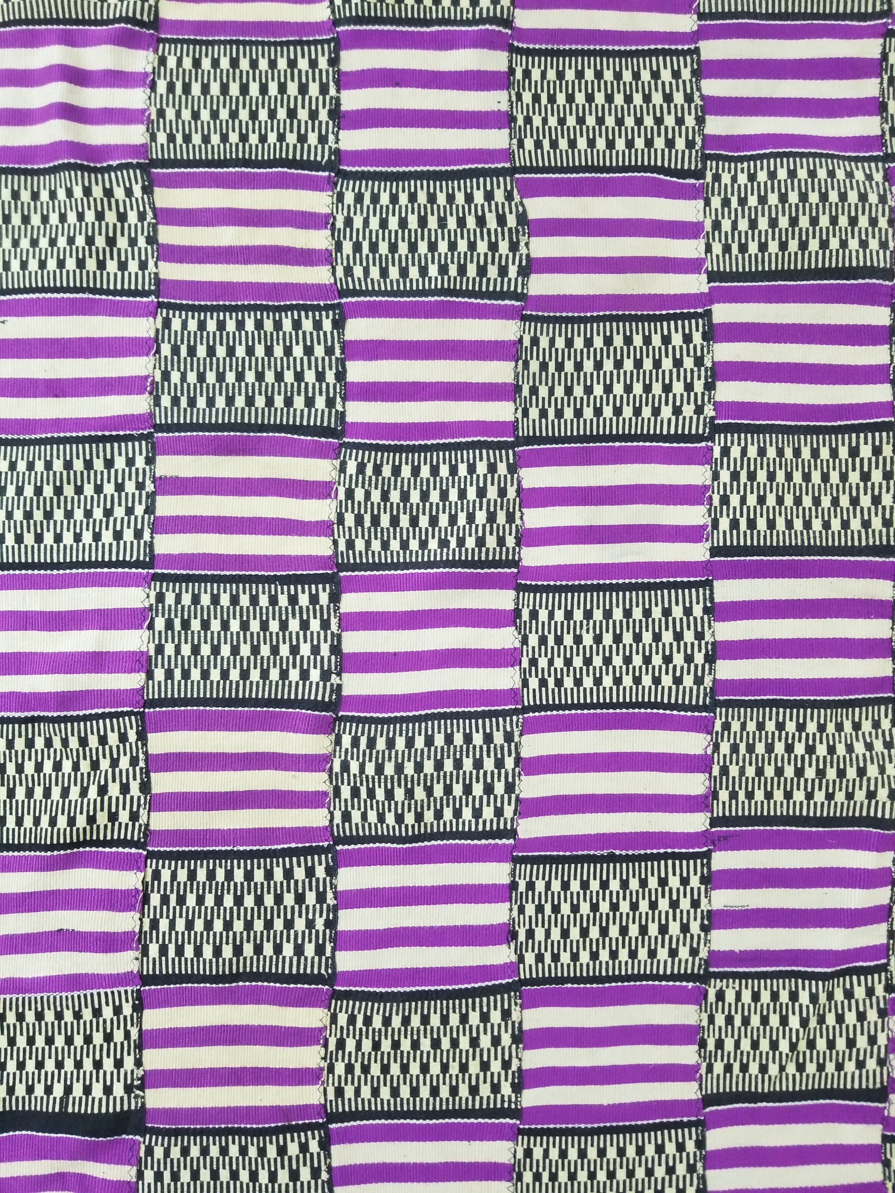 Vintage African Handwoven Ewe Kente Cloth - Ghana Textile 333x189cm