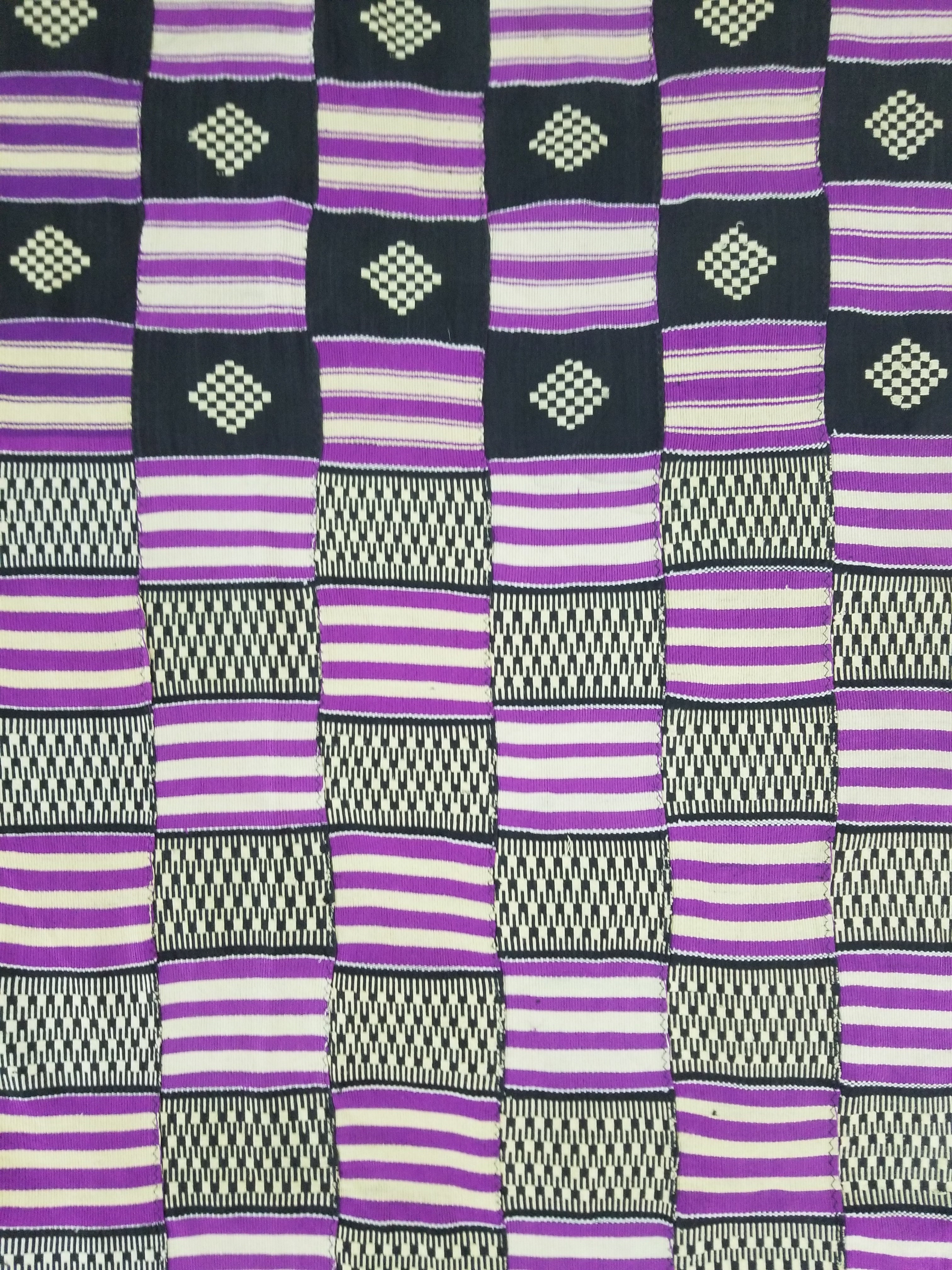 Vintage African Handwoven Ewe Kente Cloth - Ghana Textile 333x189cm