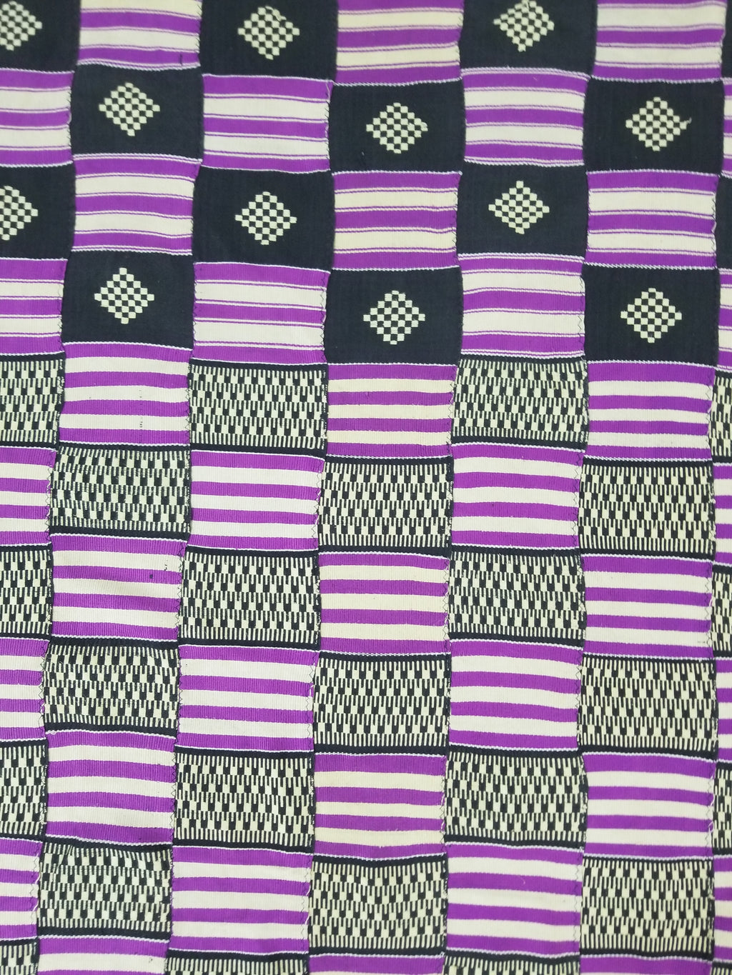 Vintage African Handwoven Ewe Kente Cloth - Ghana Textile 333x189cm