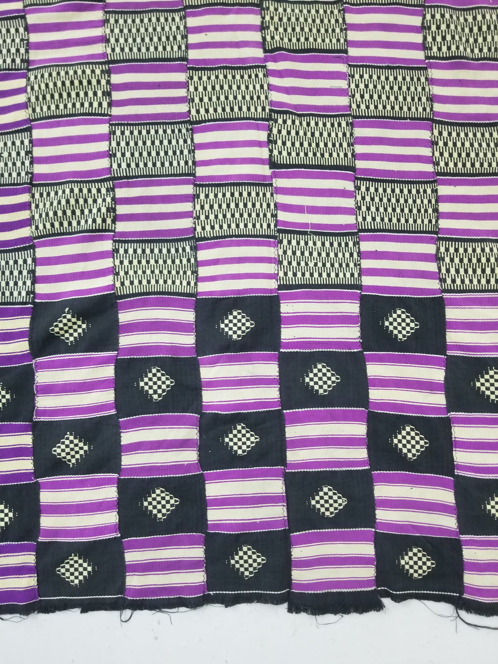 Vintage African Handwoven Ewe Kente Cloth - Ghana Textile 333x189cm