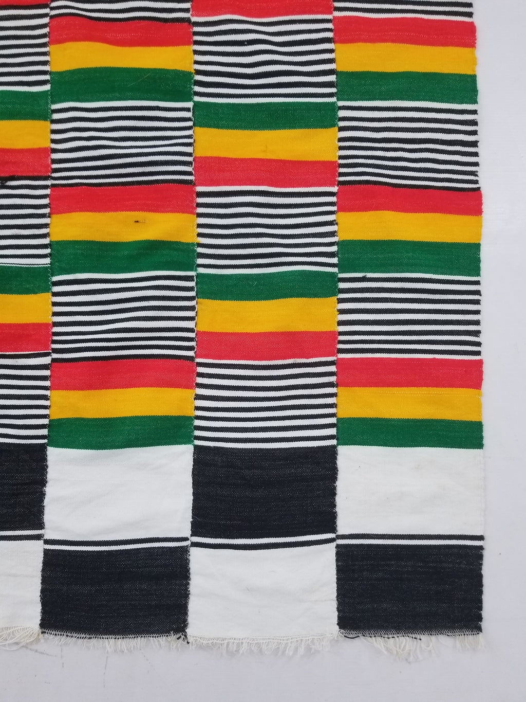 Vintage Traditional African Handwoven Kente Cloth Textile 184x118cm