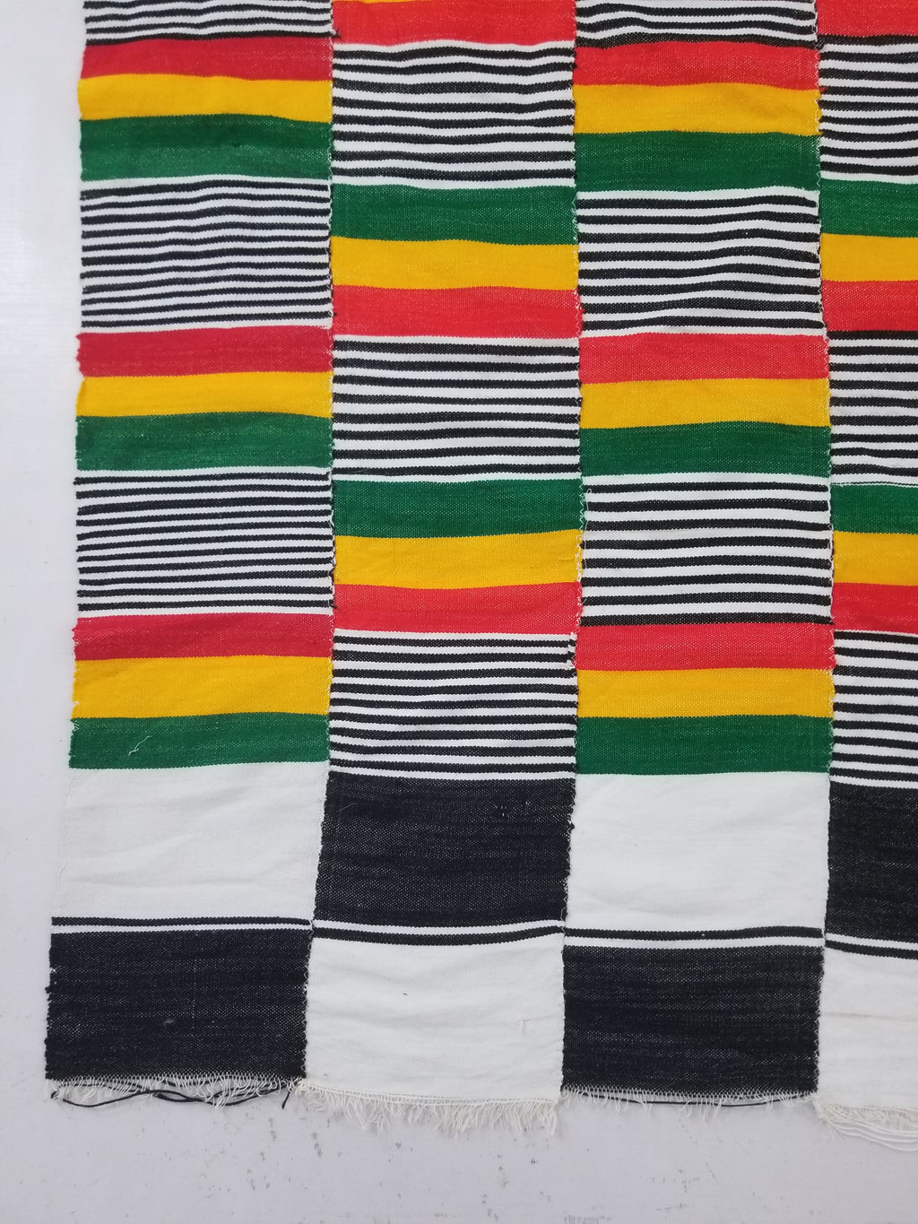 Vintage Traditional African Handwoven Kente Cloth Textile 184x118cm