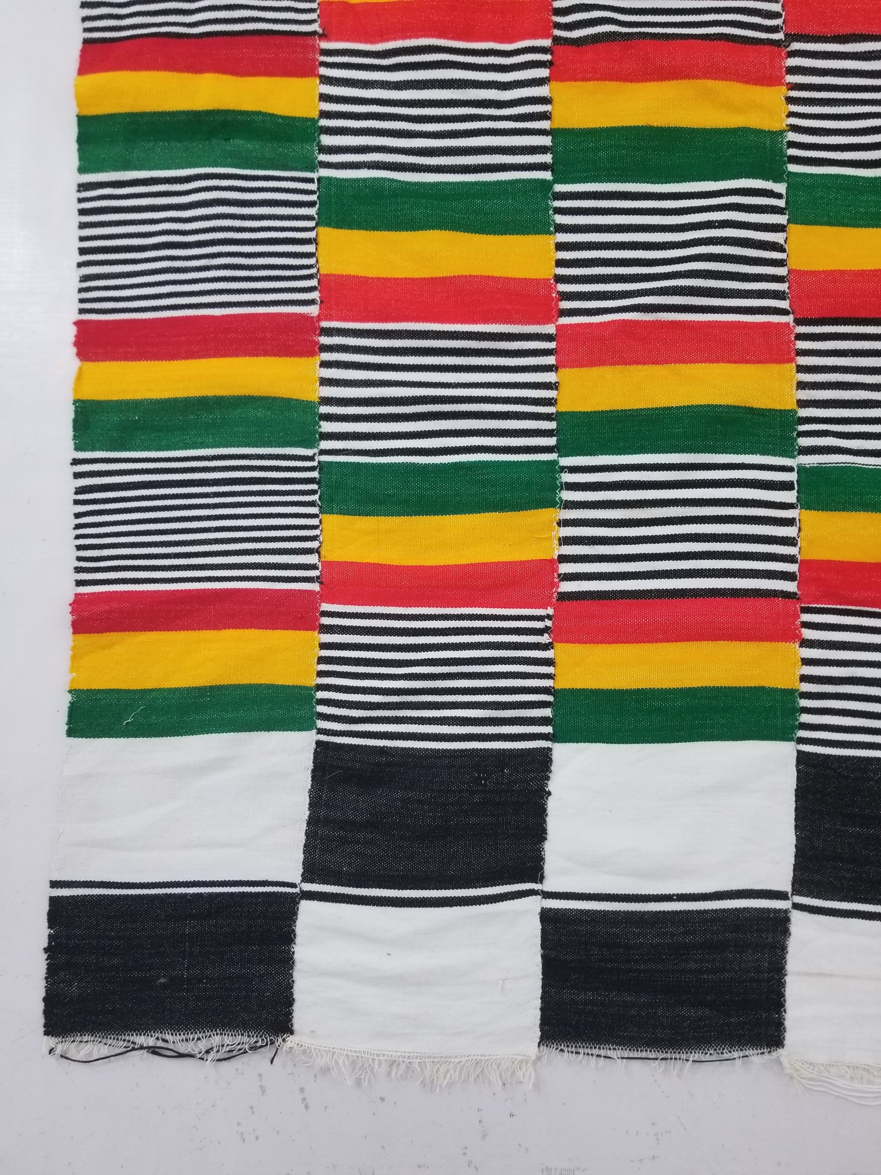 Vintage Traditional African Handwoven Kente Cloth Textile 184x118cm