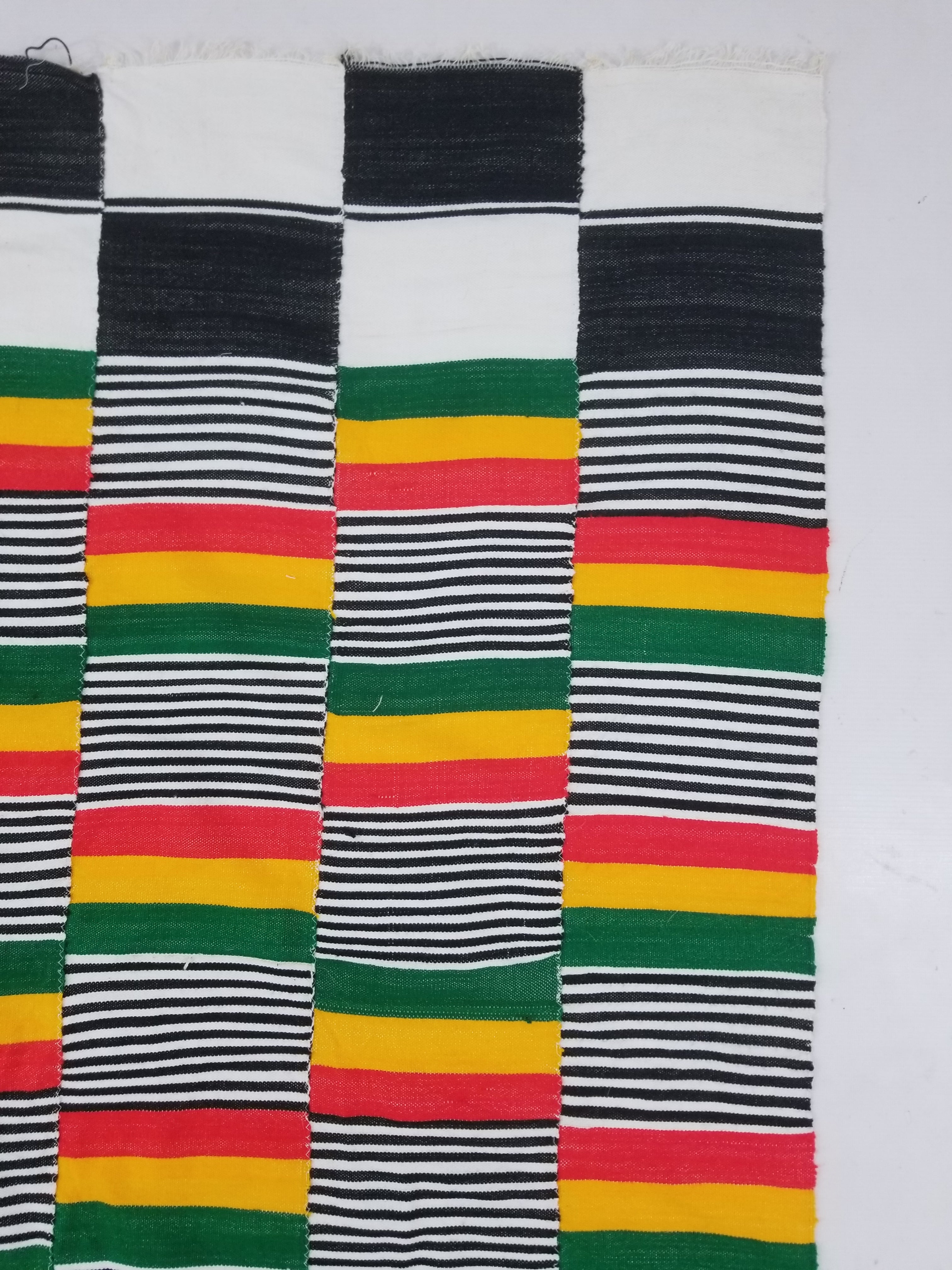 Vintage Traditional African Handwoven Kente Cloth Textile 184x118cm