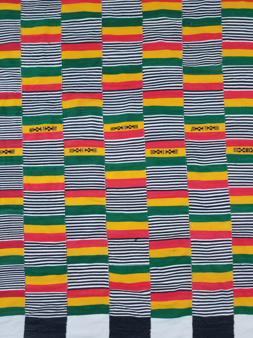 Vintage Traditional African Handwoven Kente Cloth Textile 184x118cm