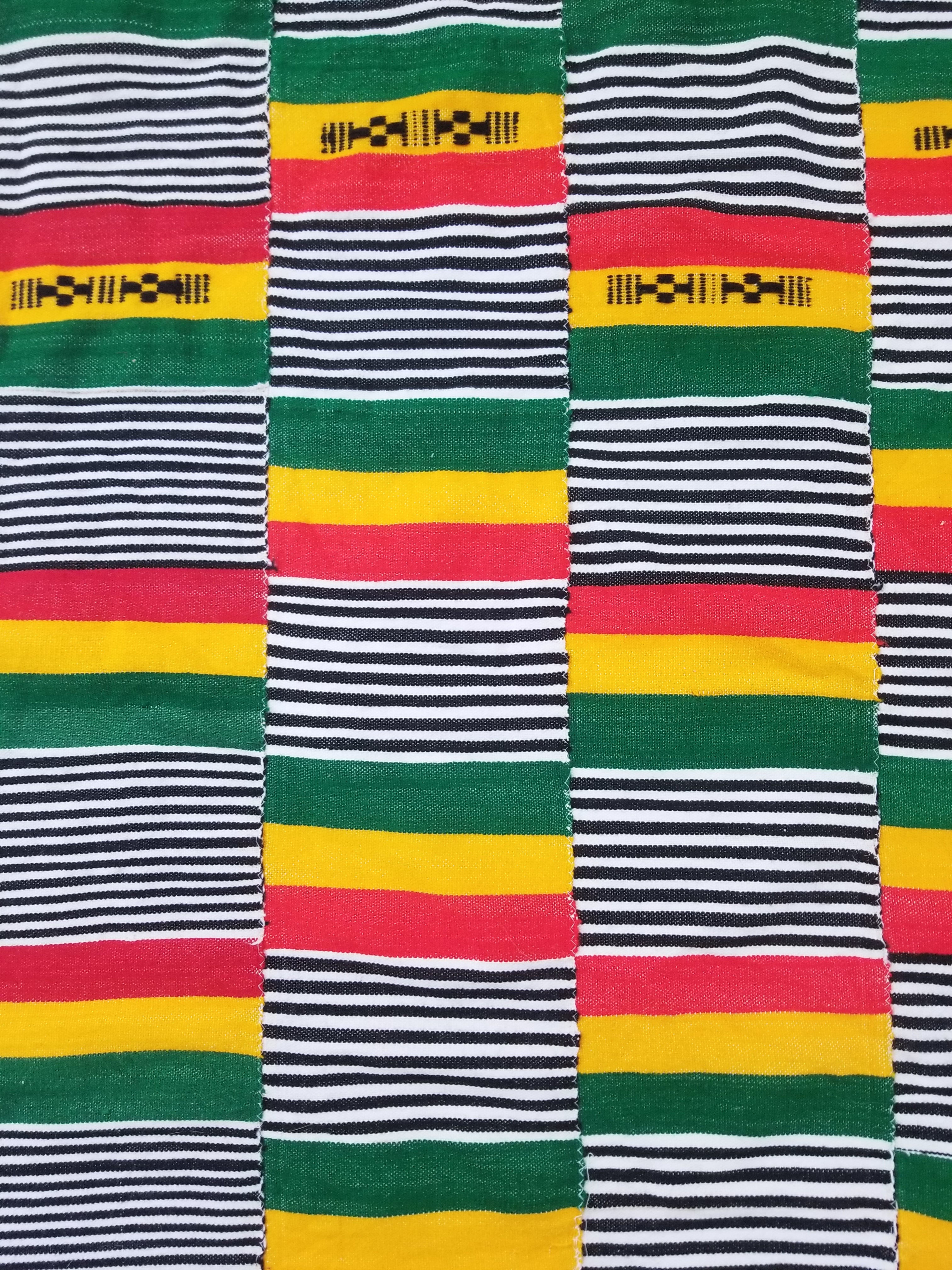 Vintage Traditional African Handwoven Kente Cloth Textile 184x118cm