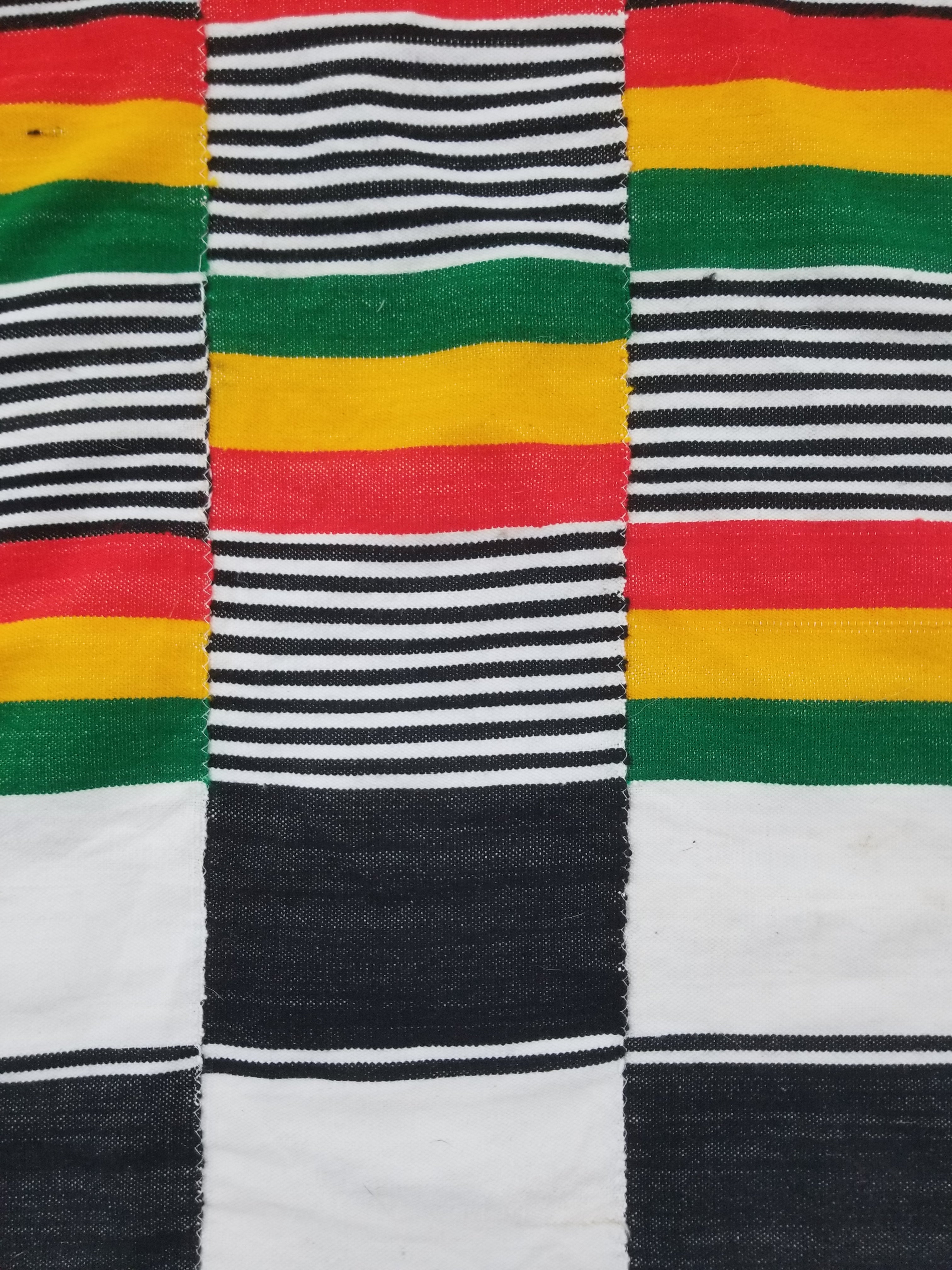 Vintage Traditional African Handwoven Kente Cloth Textile 184x118cm