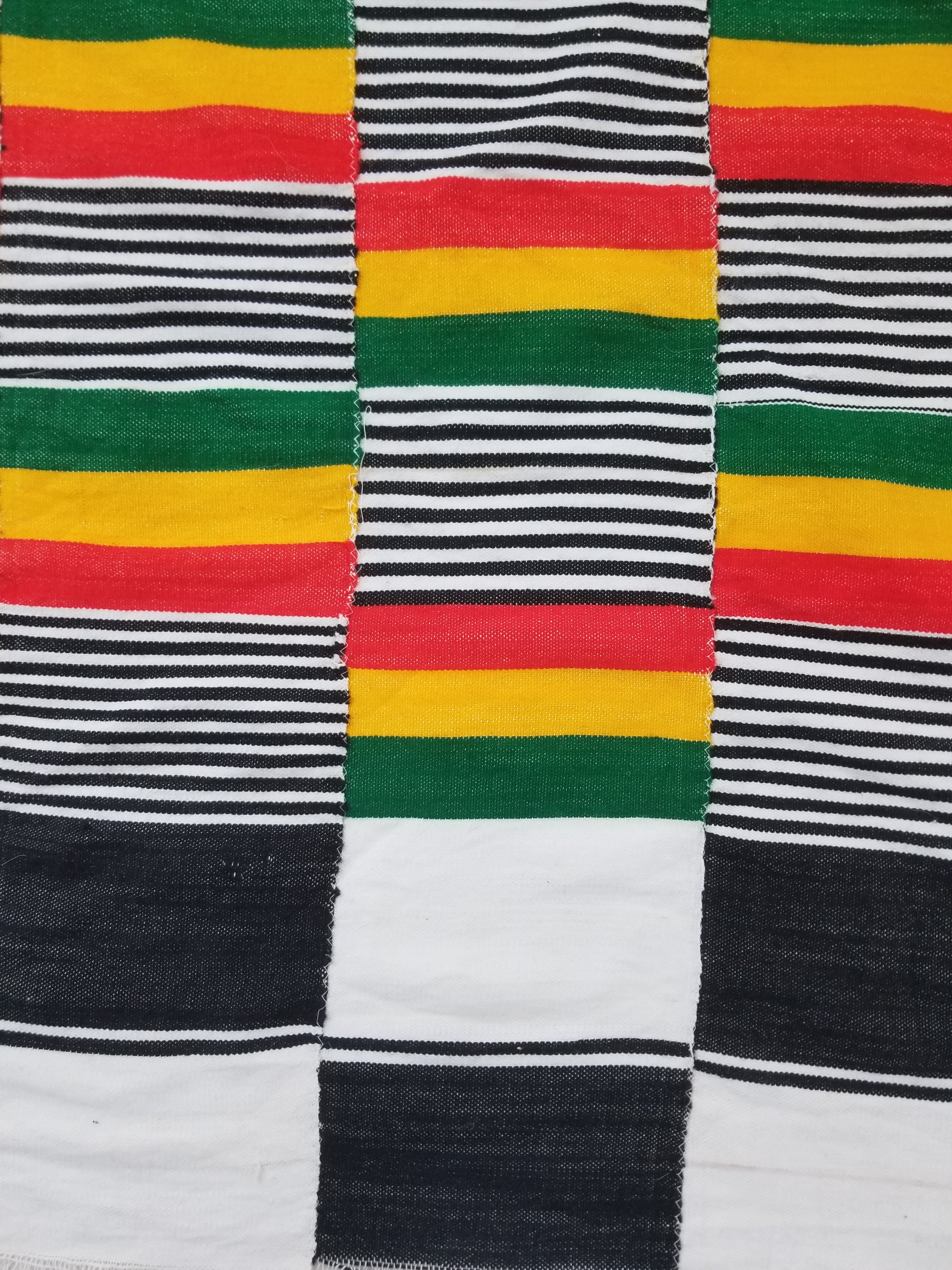 Vintage Traditional African Handwoven Kente Cloth Textile 184x118cm