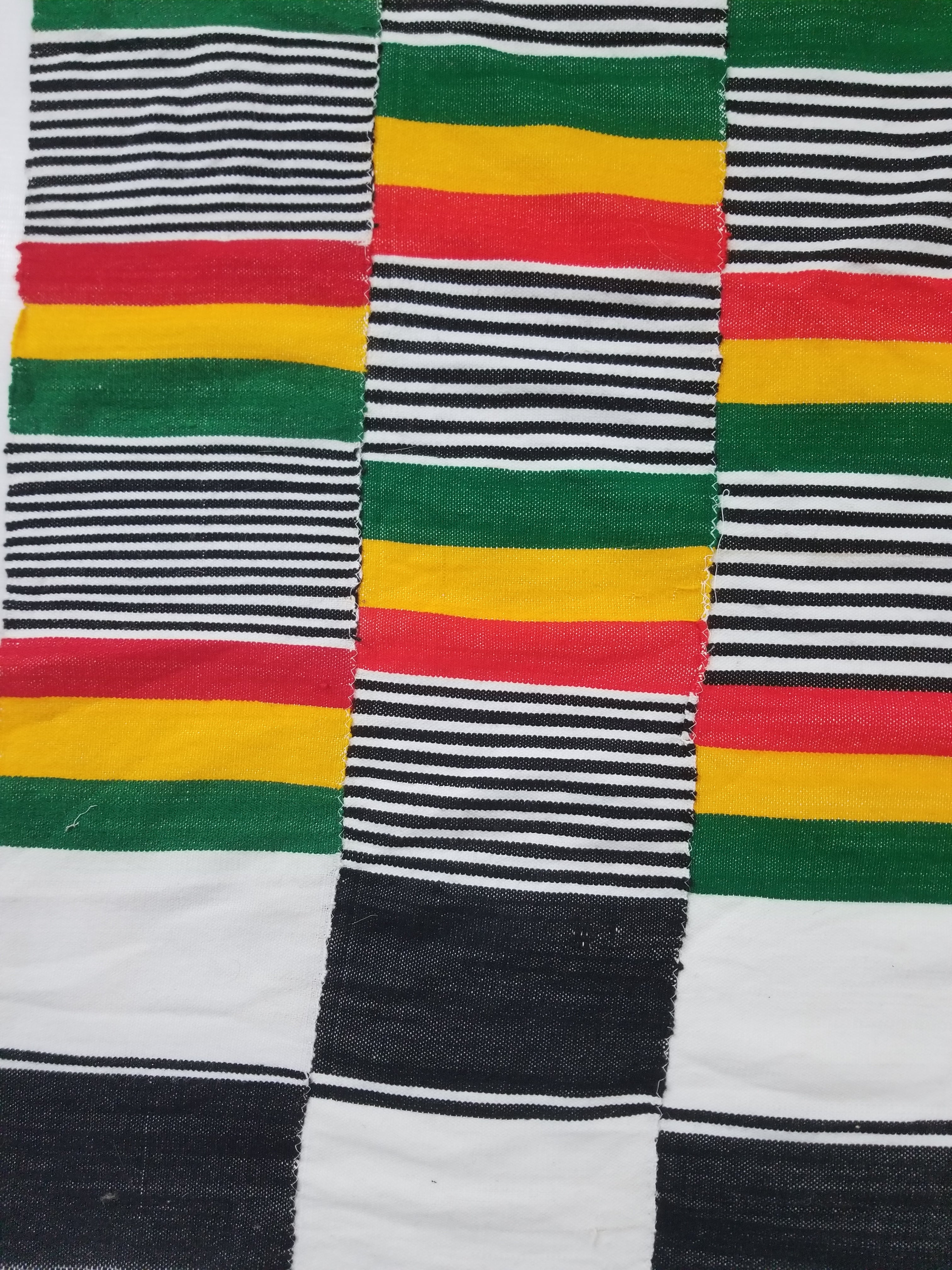 Vintage Traditional African Handwoven Kente Cloth Textile 184x118cm