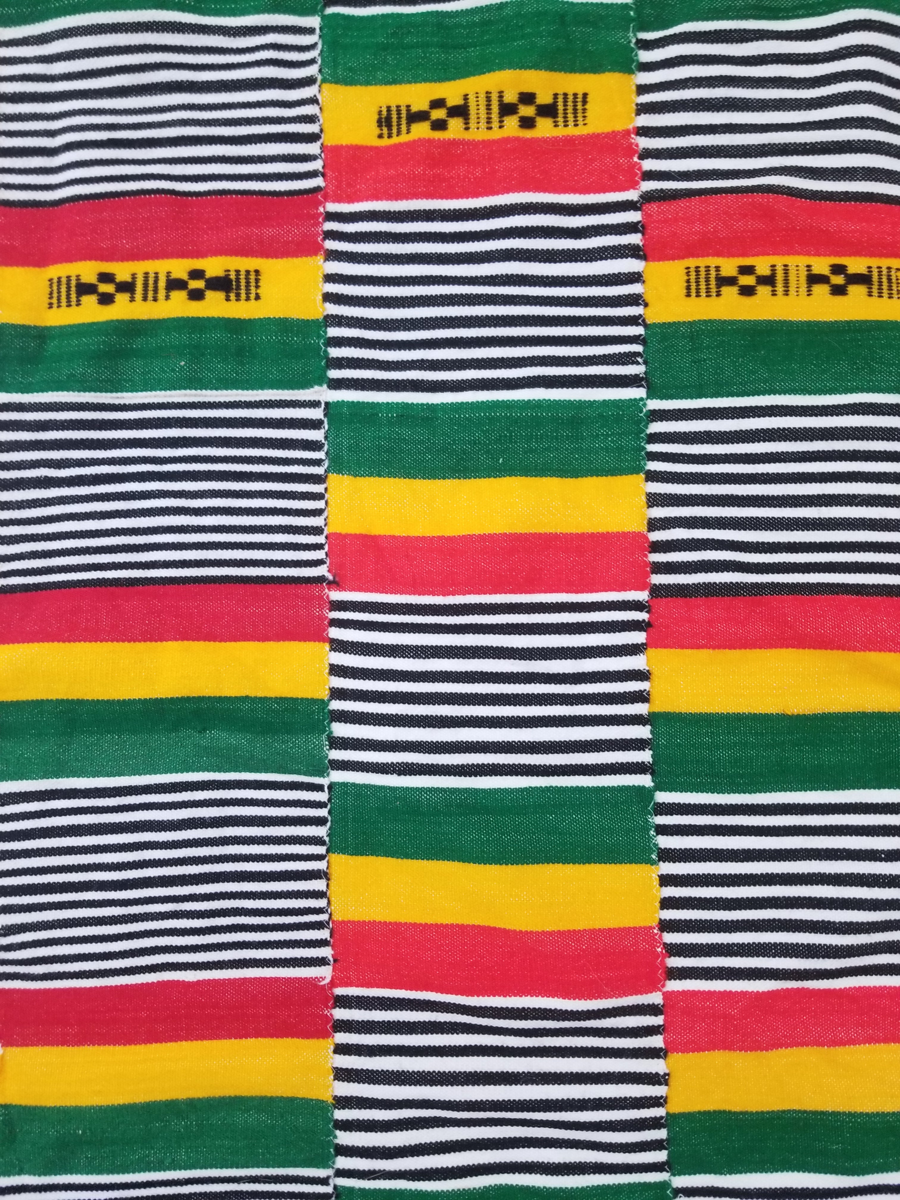 Vintage Traditional African Handwoven Kente Cloth Textile 184x118cm
