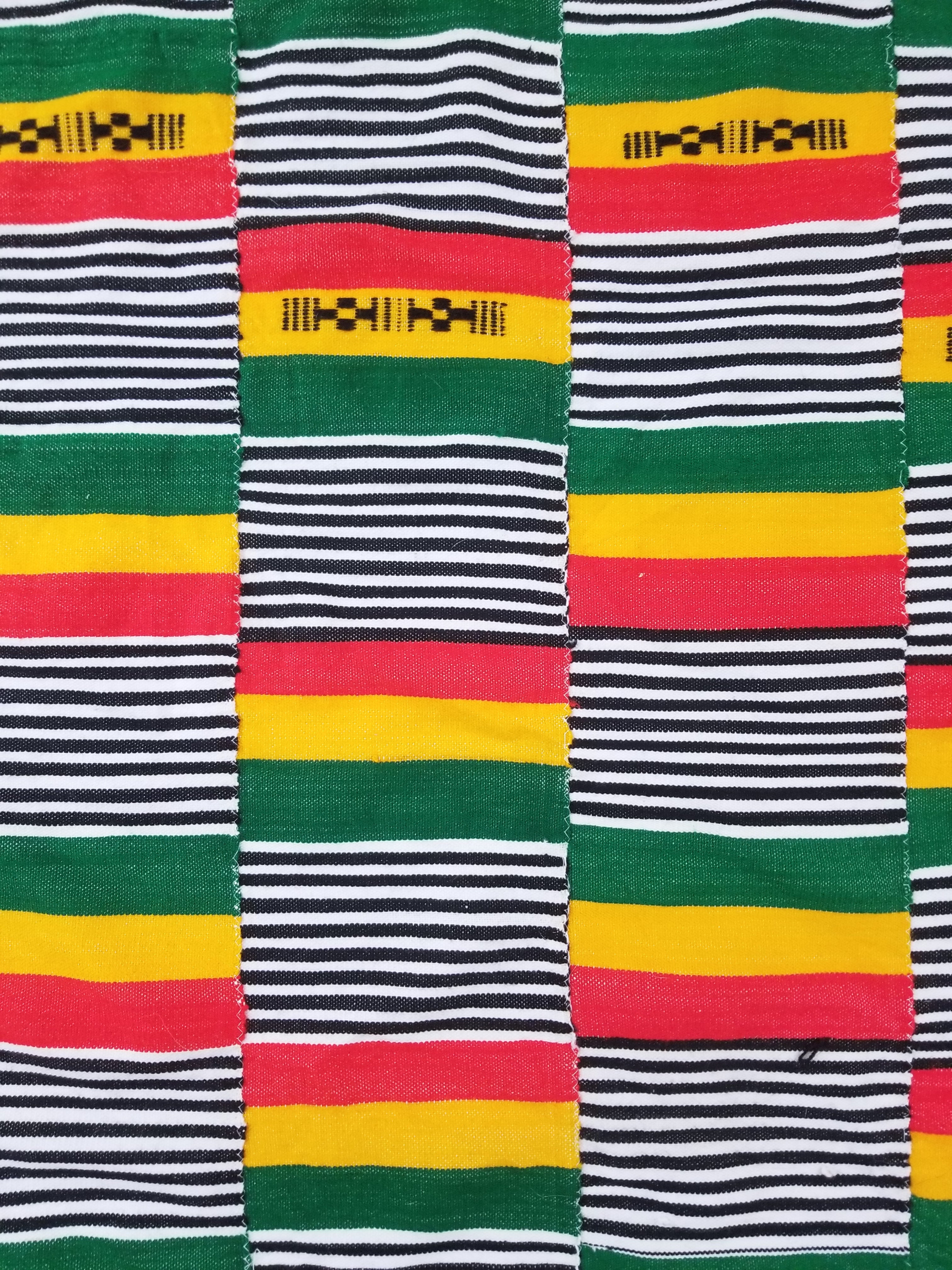 Vintage Traditional African Handwoven Kente Cloth Textile 184x118cm