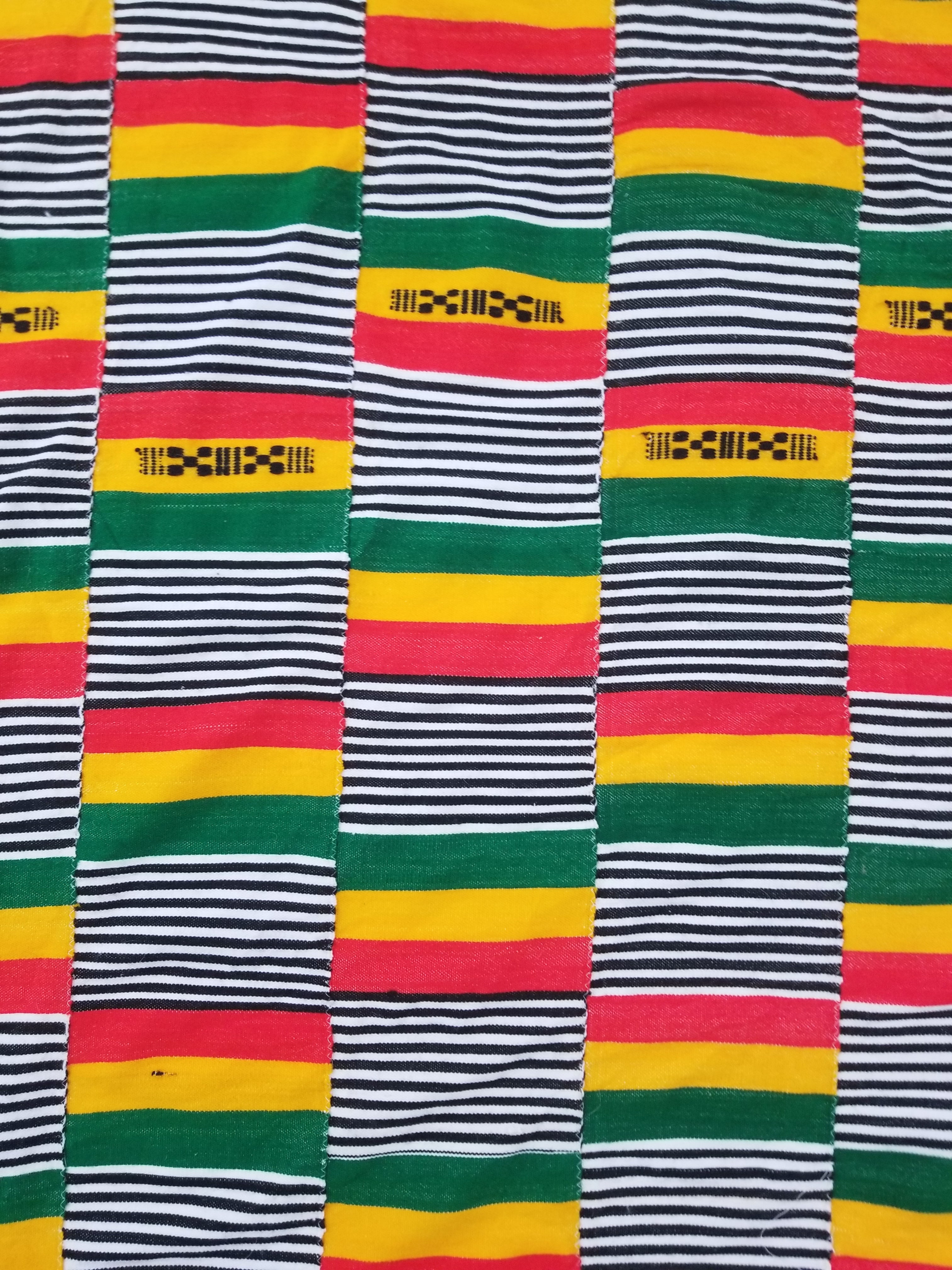 Vintage Traditional African Handwoven Kente Cloth Textile 184x118cm