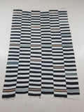 Vintage African Style Handwoven Black & White Striped Textile / Blanket 218x146c
