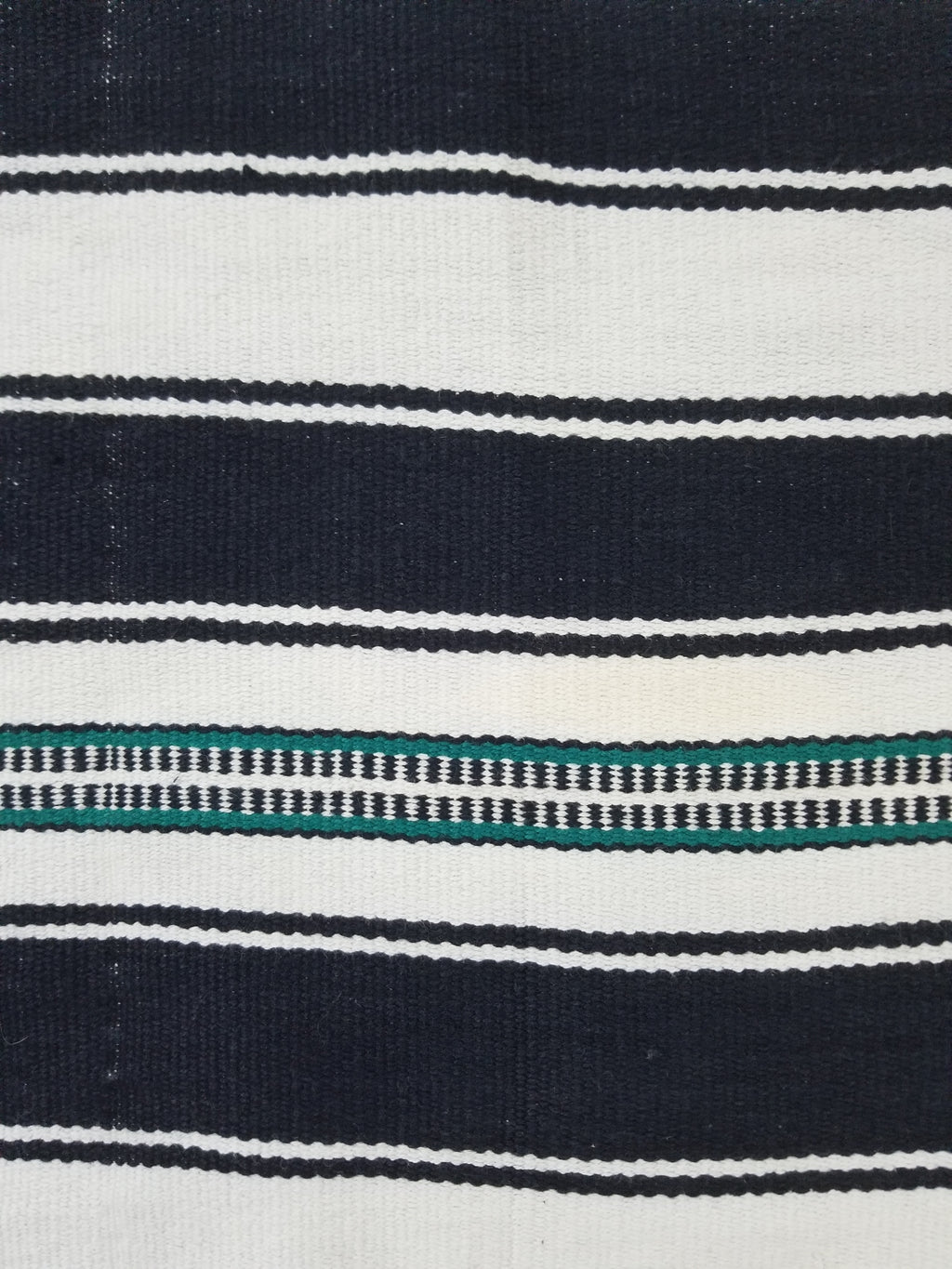 Vintage African Style Handwoven Black & White Striped Textile / Blanket 218x146c