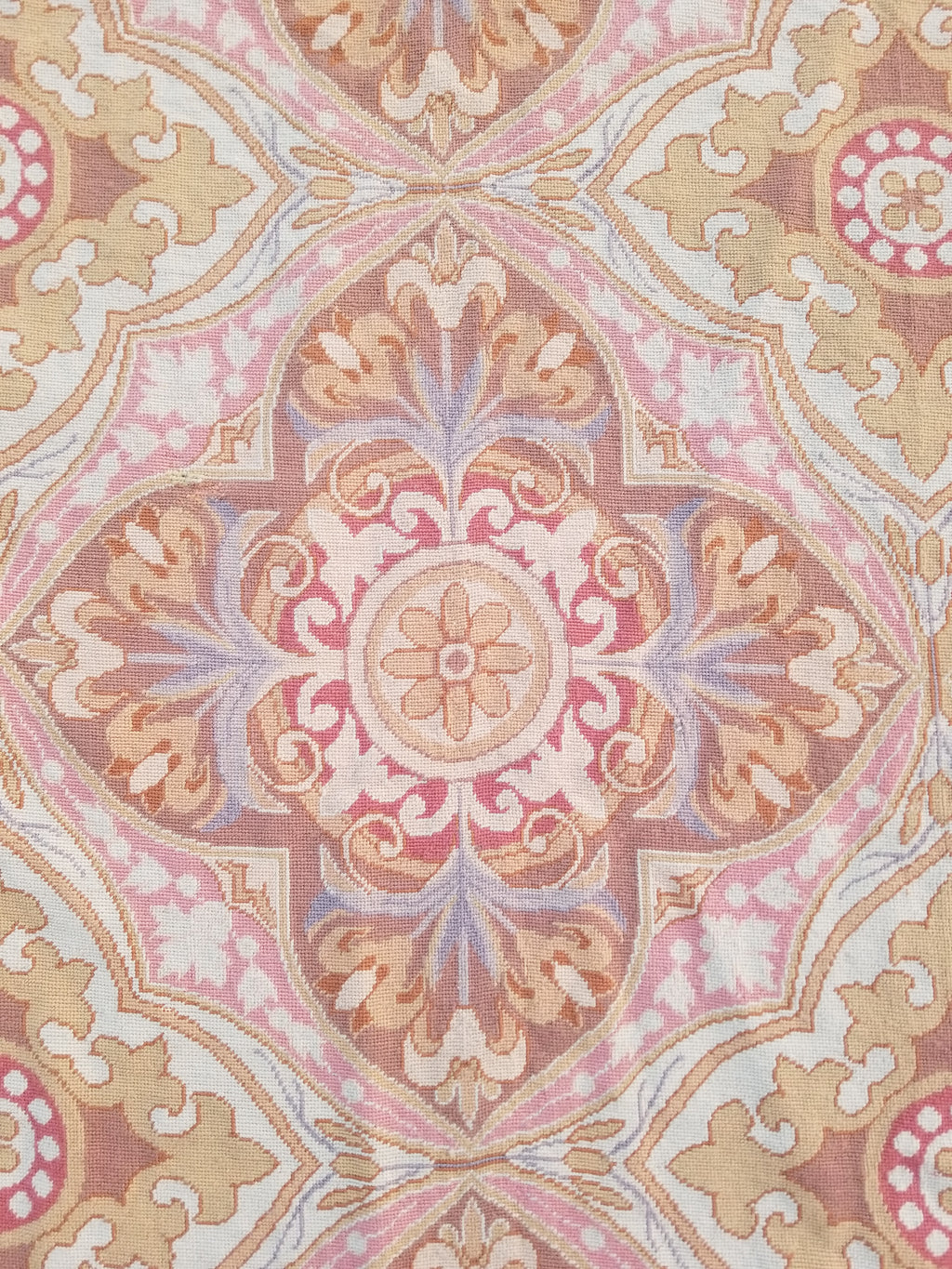 Vintage French Aubusson Style Needlepoint Floral Medallions Rug Carpet 260x176cm