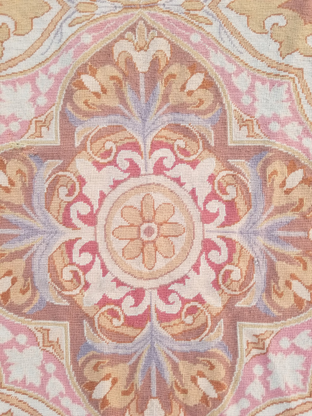 Vintage French Aubusson Style Needlepoint Floral Medallions Rug Carpet 260x176cm