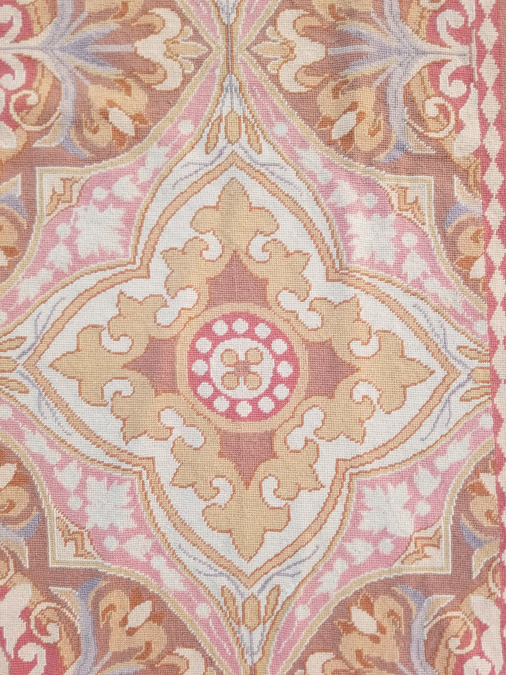 Vintage French Aubusson Style Needlepoint Floral Medallions Rug Carpet 260x176cm