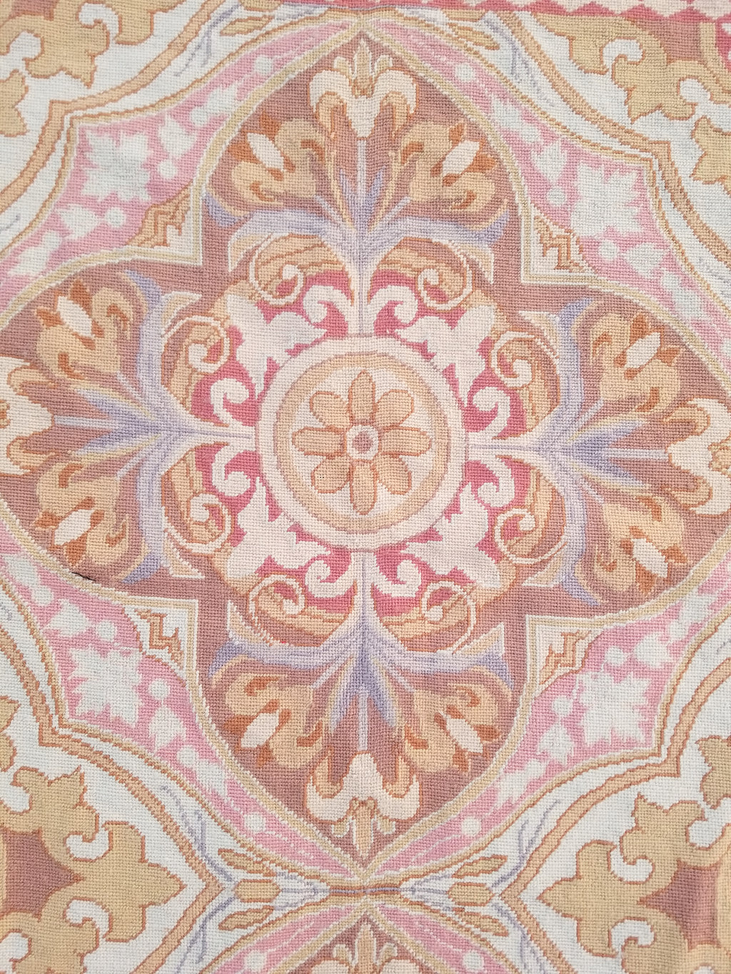 Vintage French Aubusson Style Needlepoint Floral Medallions Rug Carpet 260x176cm