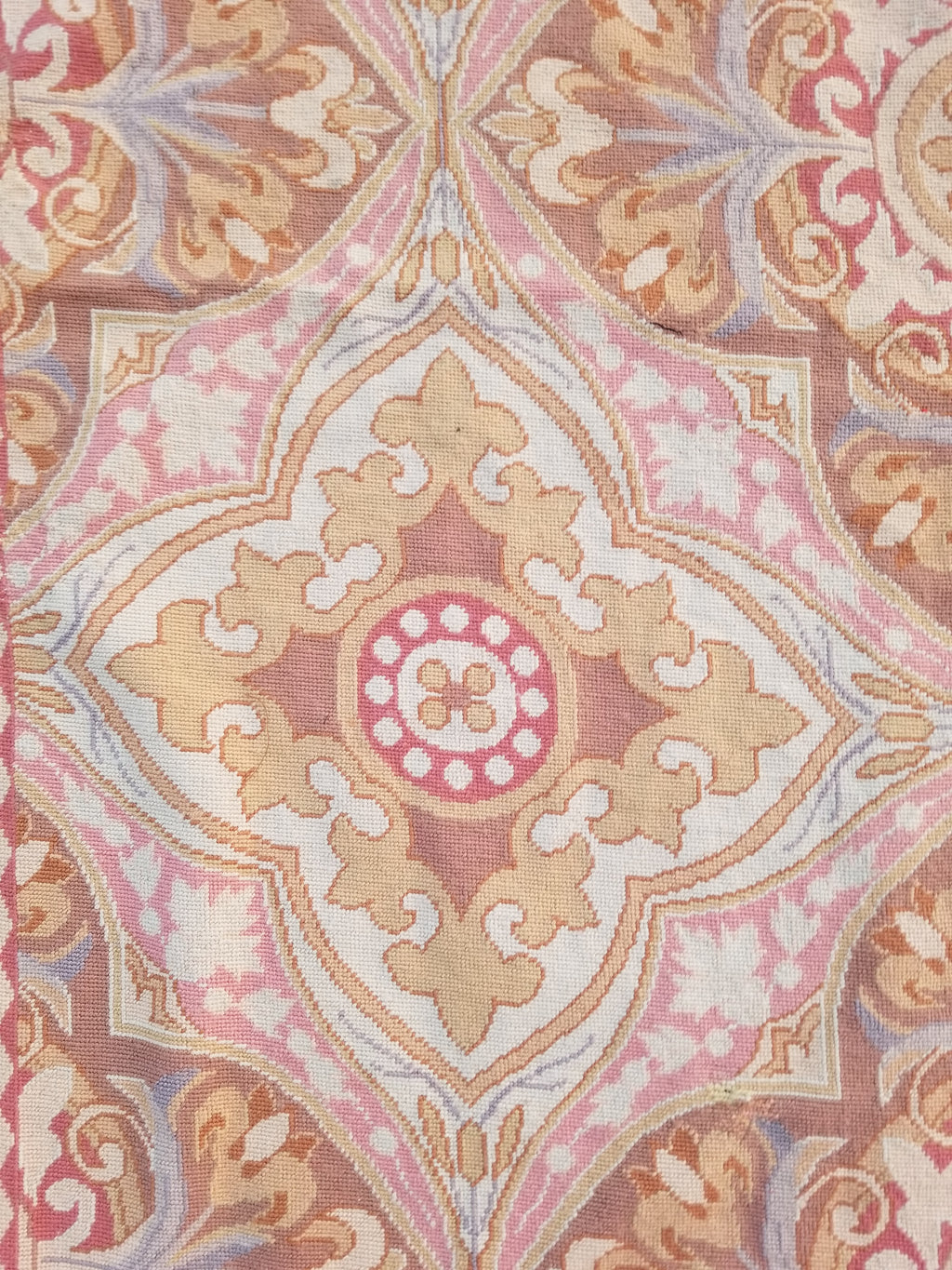 Vintage French Aubusson Style Needlepoint Floral Medallions Rug Carpet 260x176cm