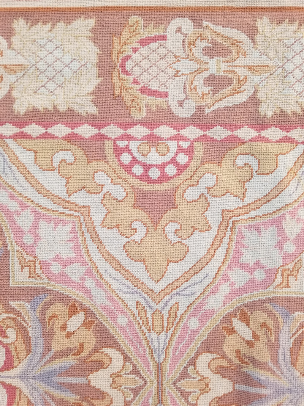 Vintage French Aubusson Style Needlepoint Floral Medallions Rug Carpet 260x176cm