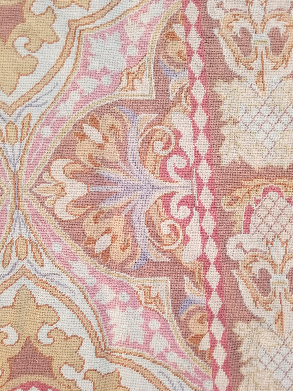 Vintage French Aubusson Style Needlepoint Floral Medallions Rug Carpet 260x176cm