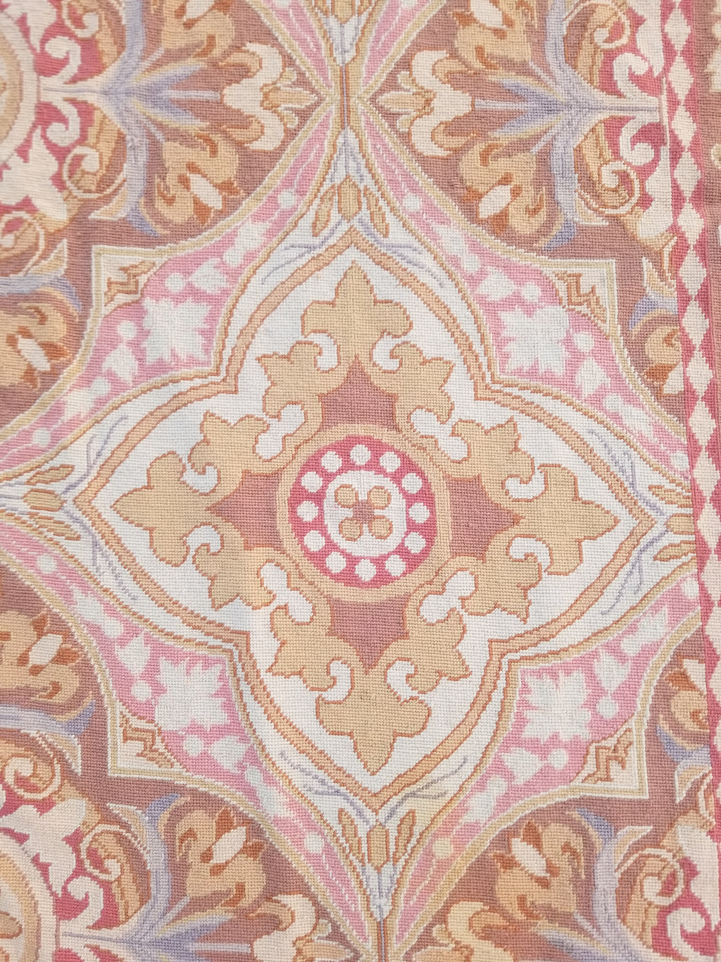 Vintage French Aubusson Style Needlepoint Floral Medallions Rug Carpet 260x176cm