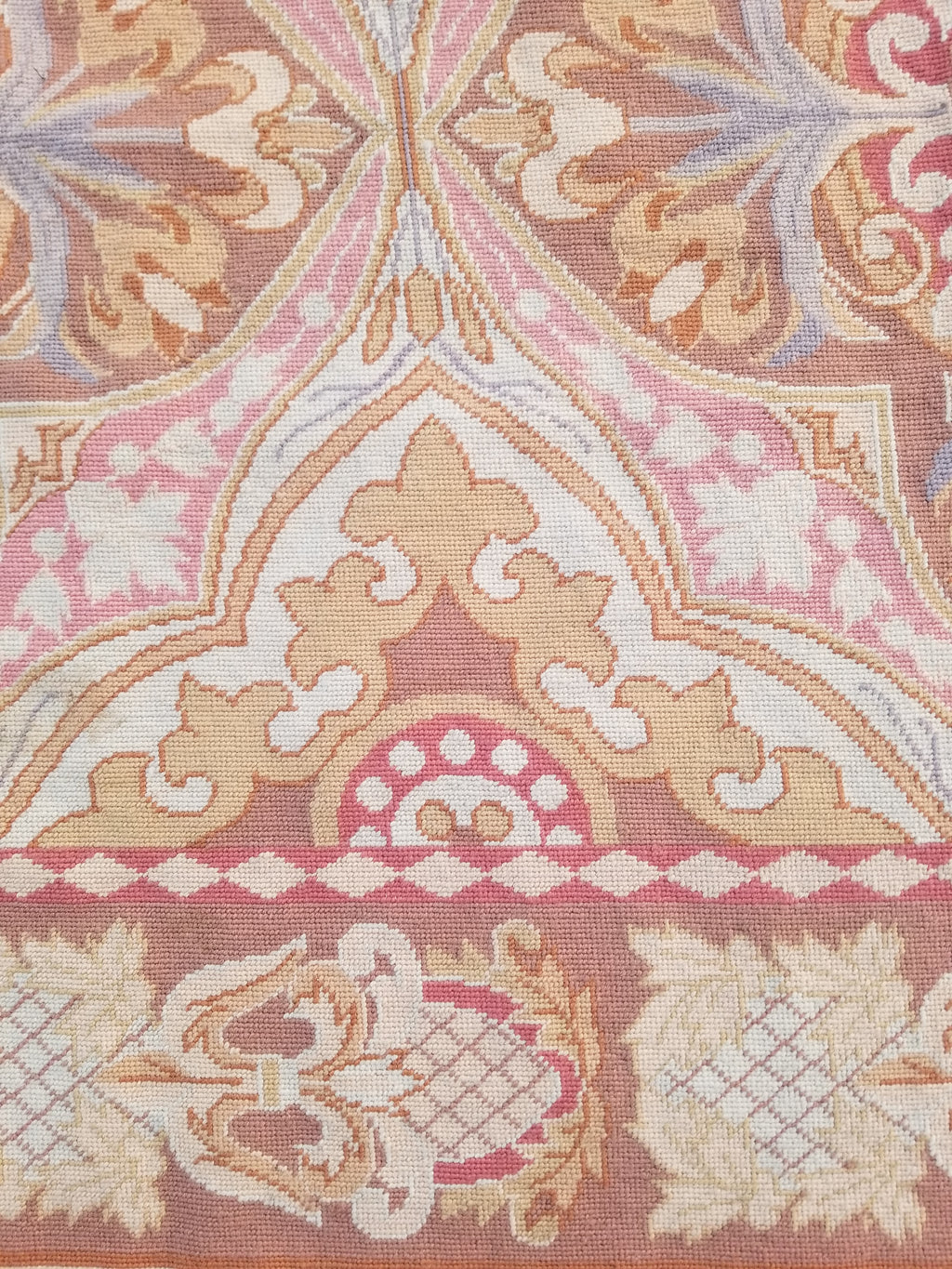 Vintage French Aubusson Style Needlepoint Floral Medallions Rug Carpet 260x176cm