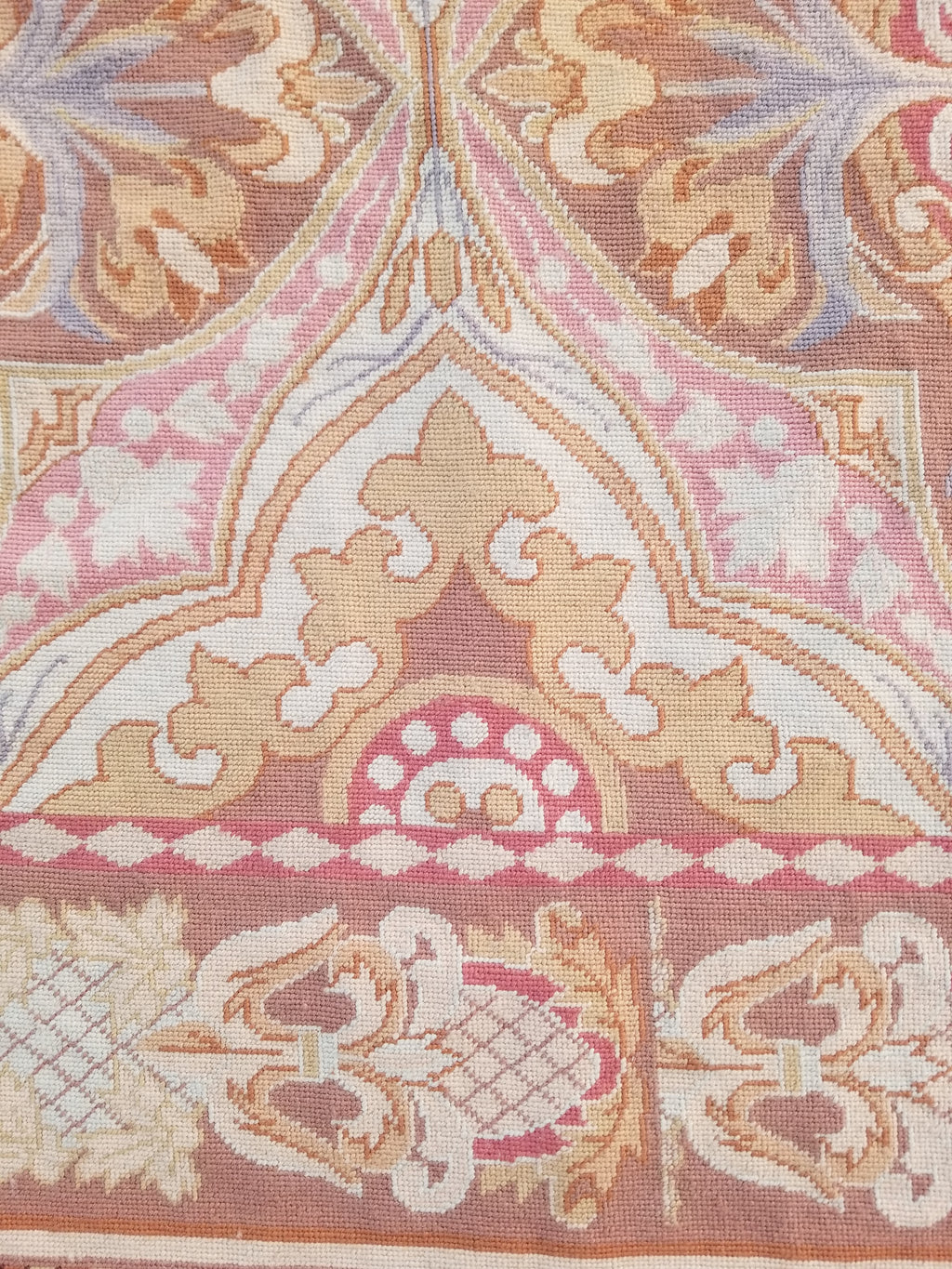 Vintage French Aubusson Style Needlepoint Floral Medallions Rug Carpet 260x176cm