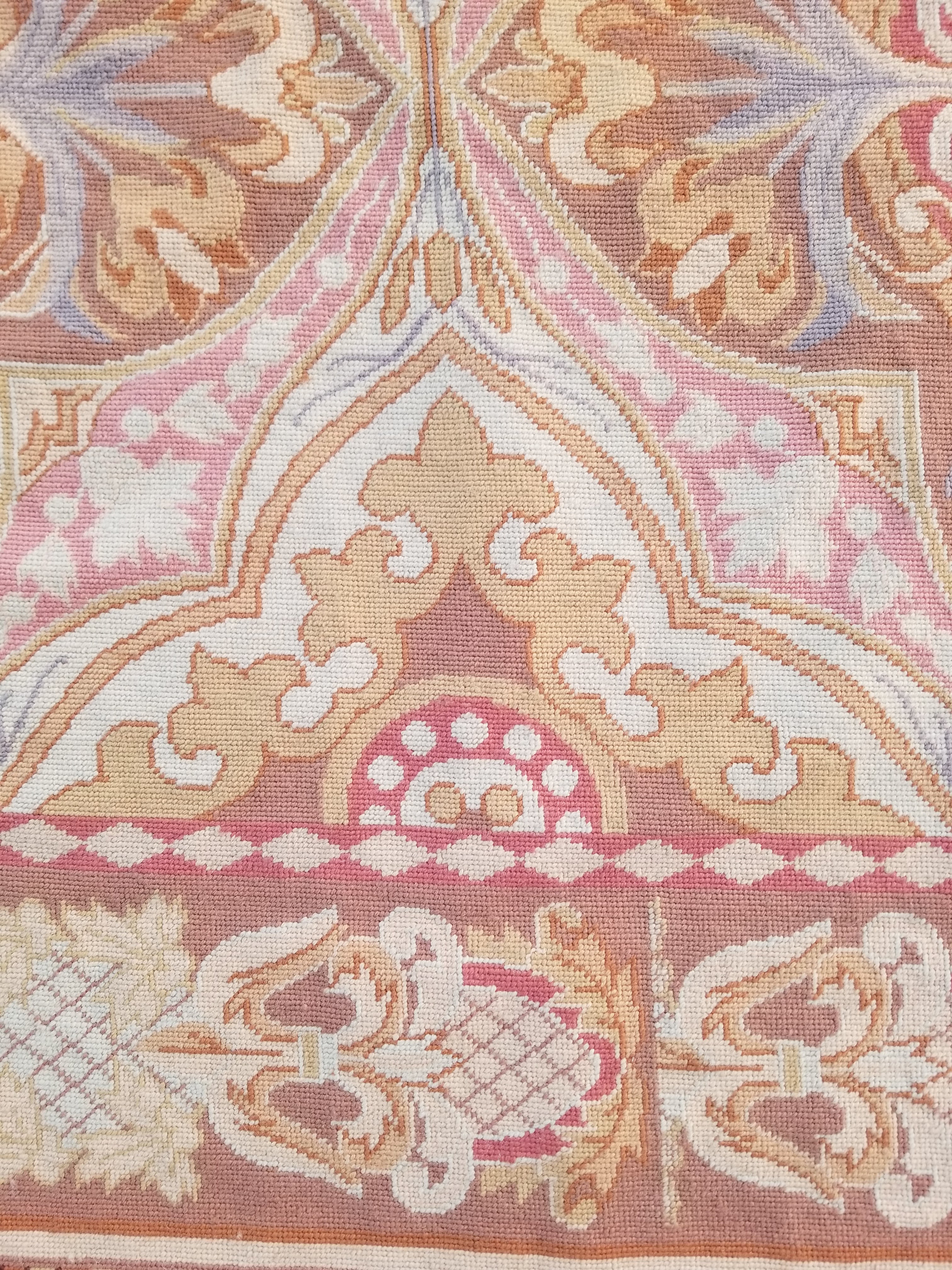 Vintage French Aubusson Style Needlepoint Floral Medallions Rug Carpet 260x176cm