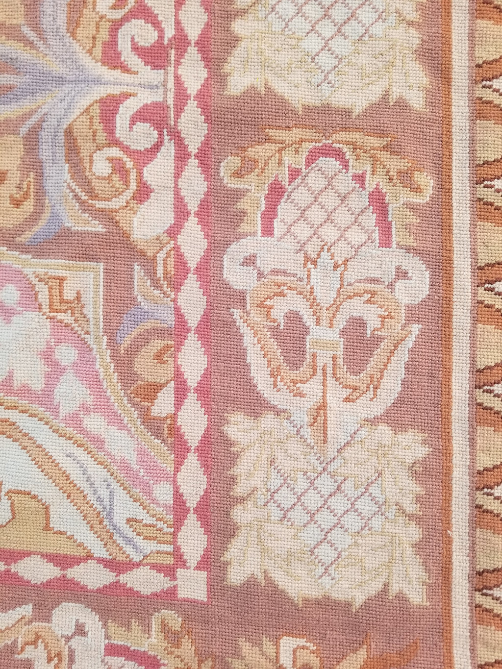 Vintage French Aubusson Style Needlepoint Floral Medallions Rug Carpet 260x176cm