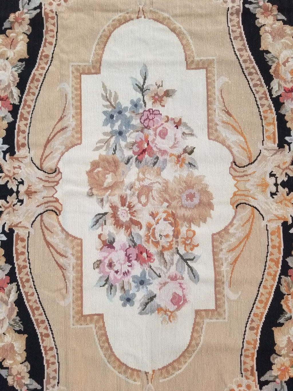 Antique French Aubusson Floral Wool Rug Carpet 268x169cm