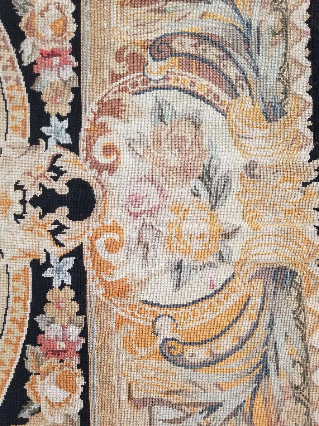 Antique French Aubusson Floral Wool Rug Carpet 268x169cm
