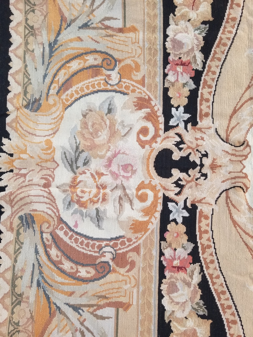 Antique French Aubusson Floral Wool Rug Carpet 268x169cm