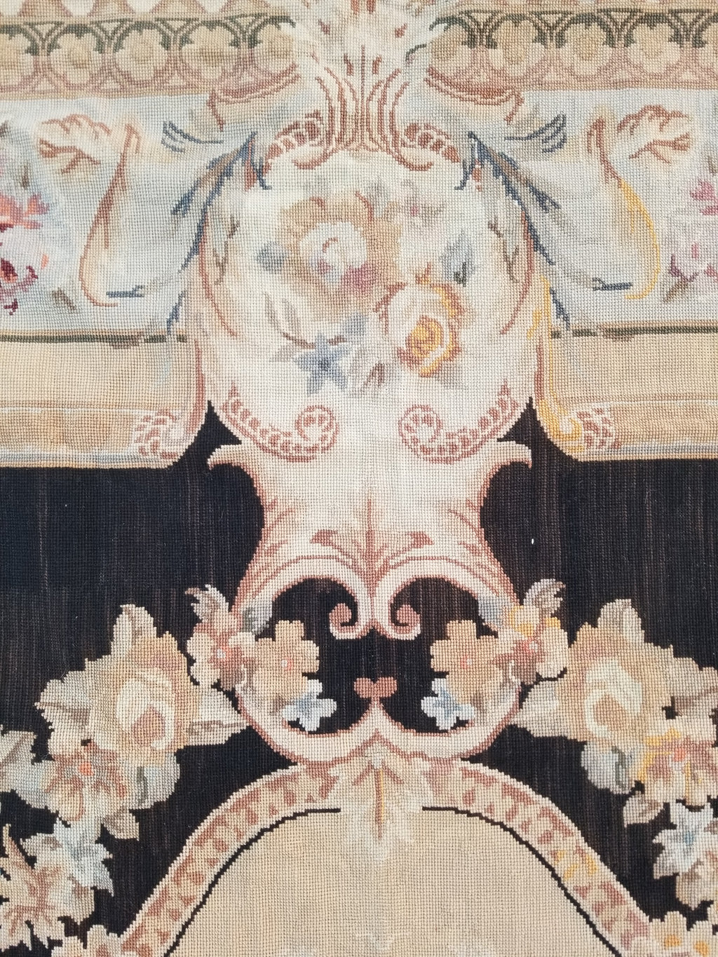 Antique French Aubusson Floral Wool Rug Carpet 268x169cm