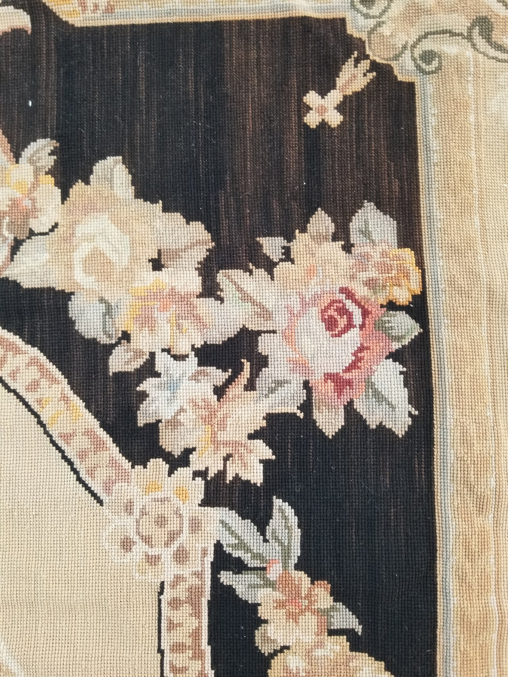 Antique French Aubusson Floral Wool Rug Carpet 268x169cm