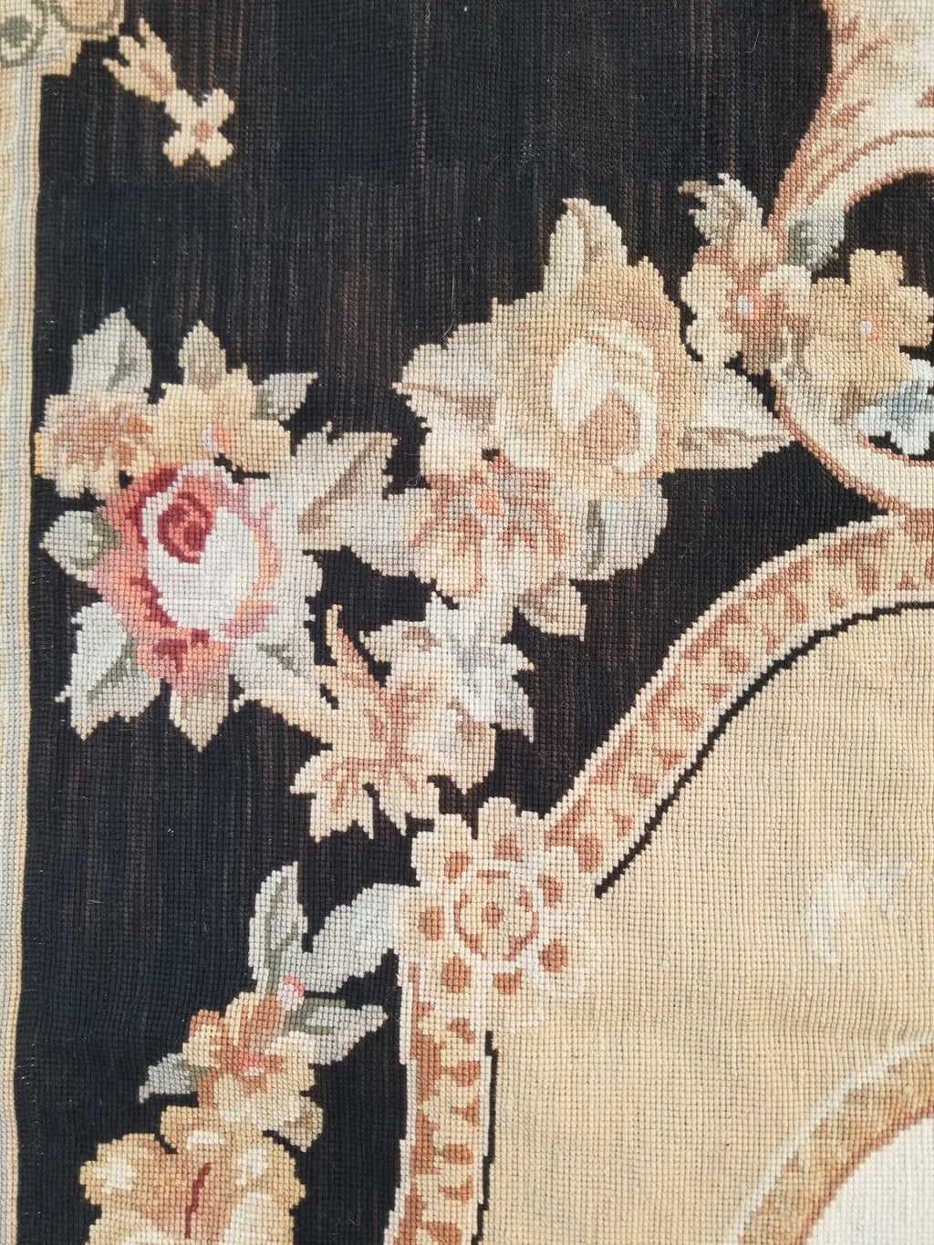 Antique French Aubusson Floral Wool Rug Carpet 268x169cm