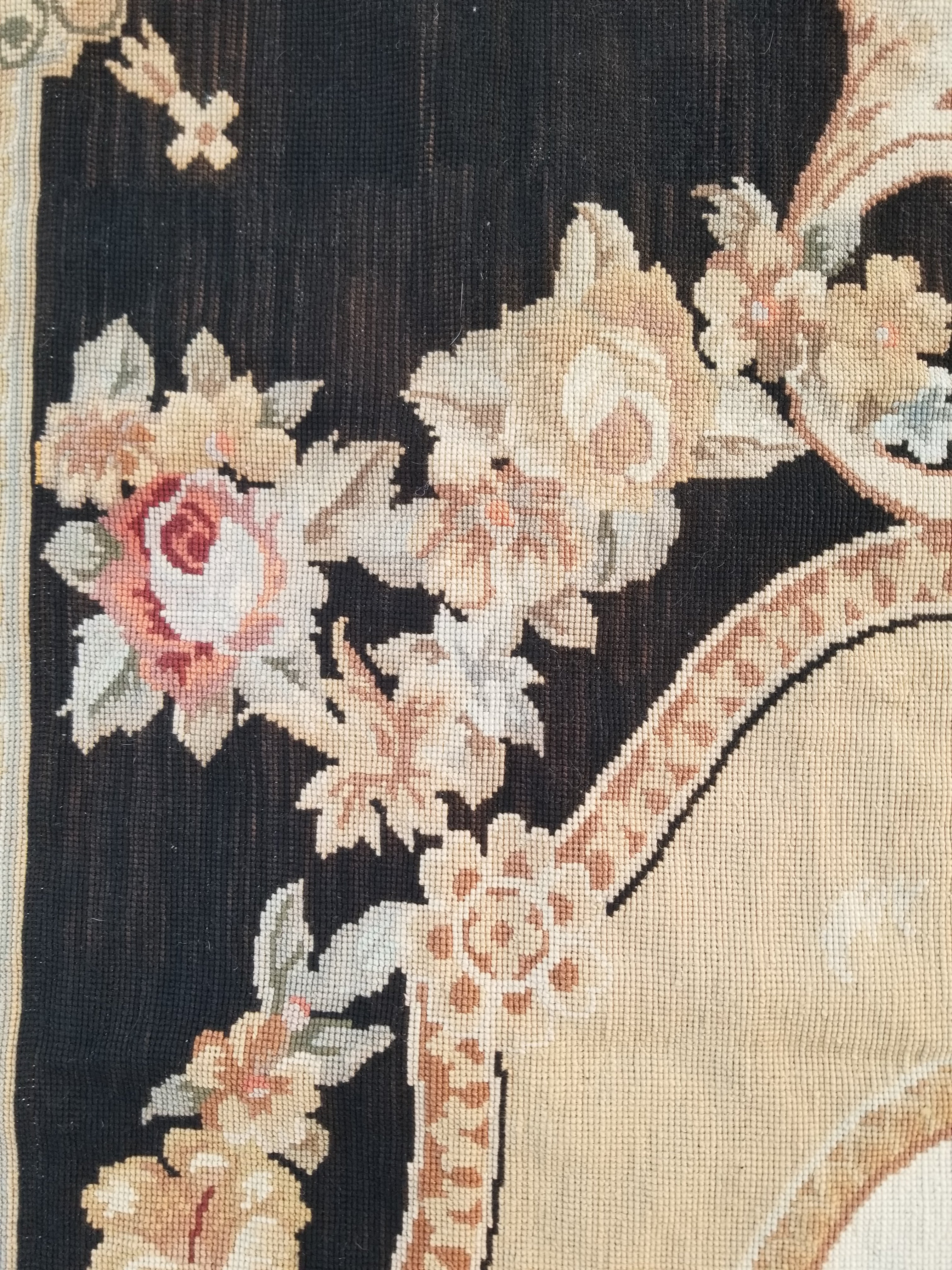 Antique French Aubusson Floral Wool Rug Carpet 268x169cm