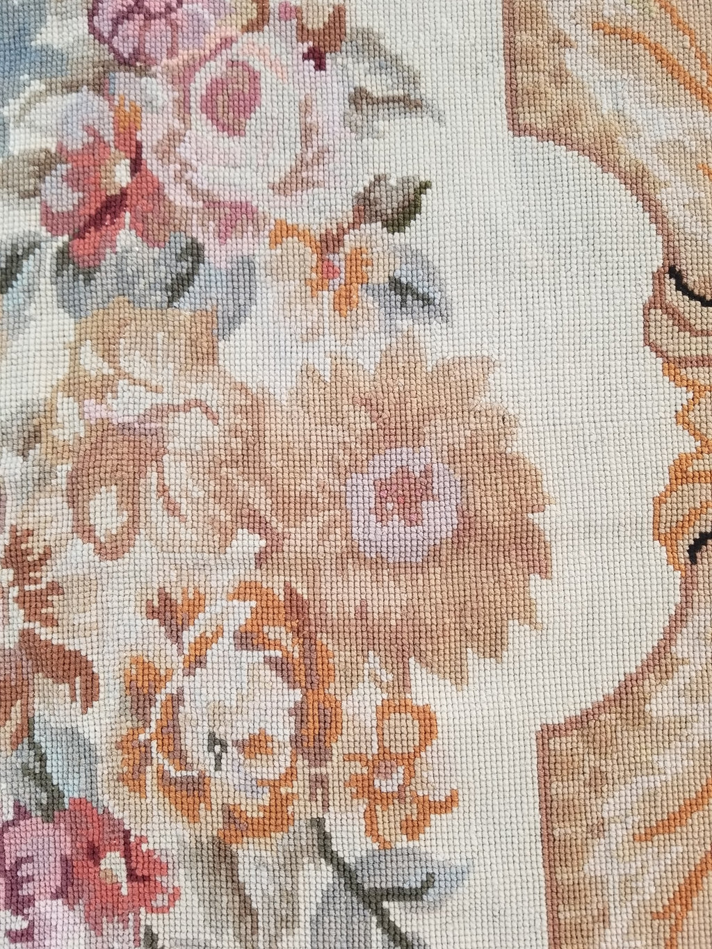 Antique French Aubusson Floral Wool Rug Carpet 268x169cm