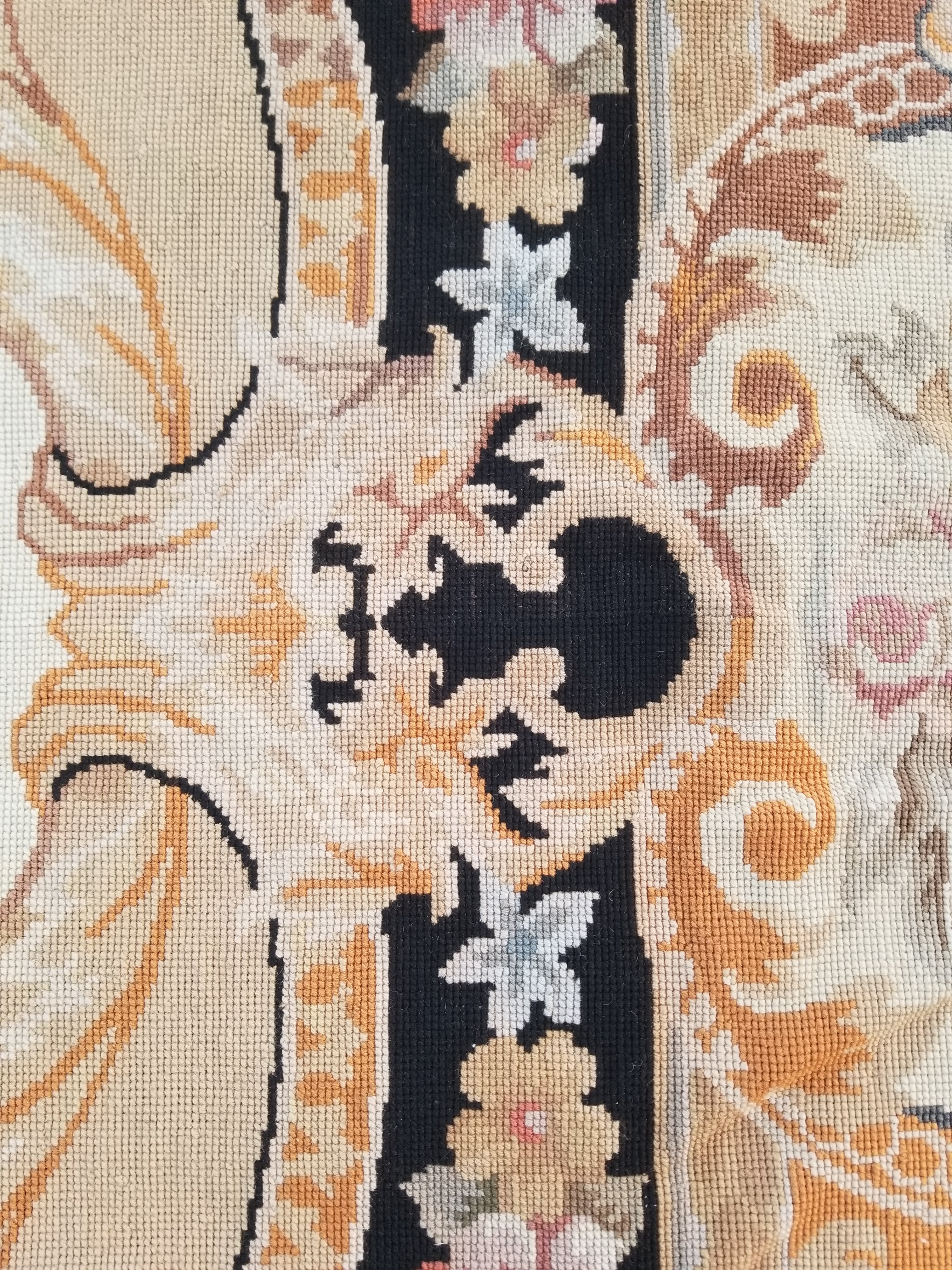 Antique French Aubusson Floral Wool Rug Carpet 268x169cm