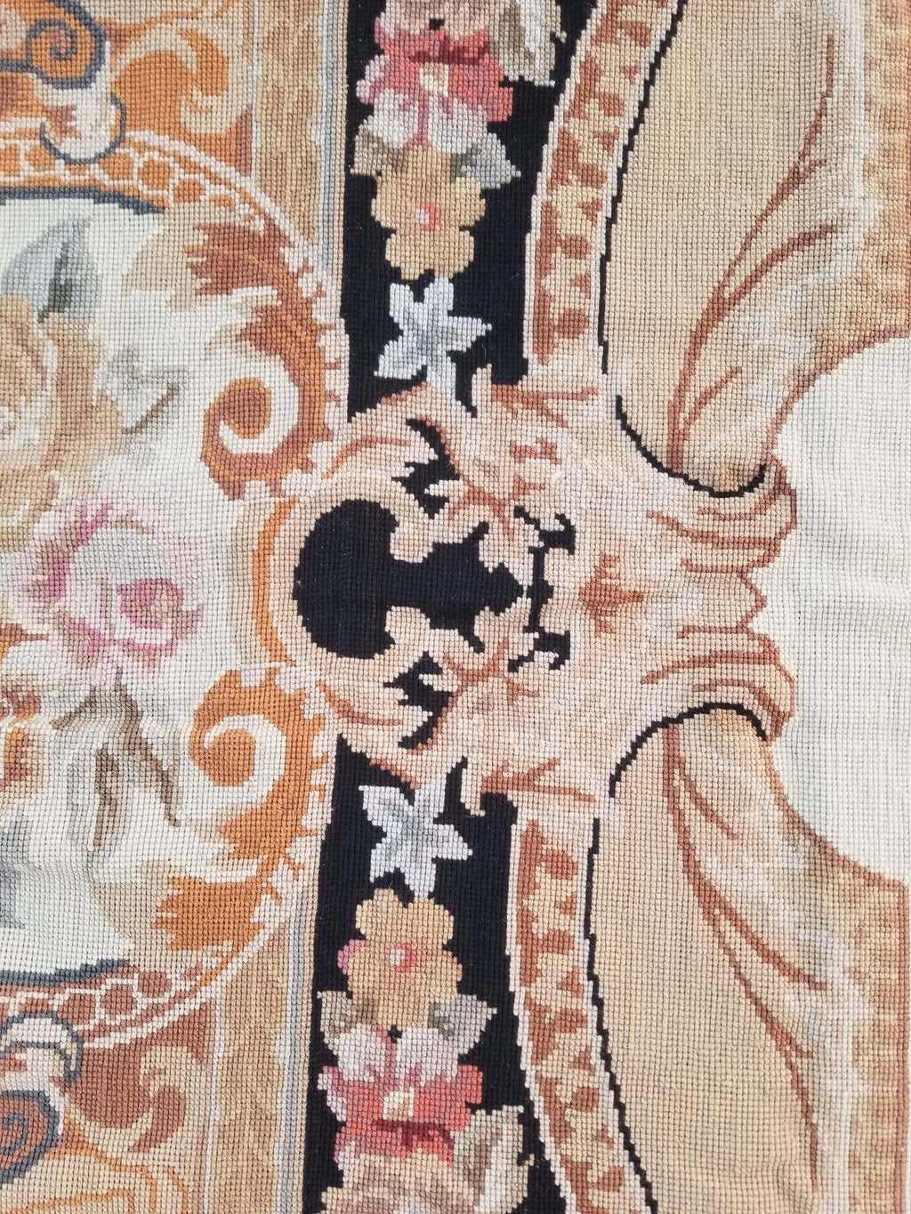 Antique French Aubusson Floral Wool Rug Carpet 268x169cm
