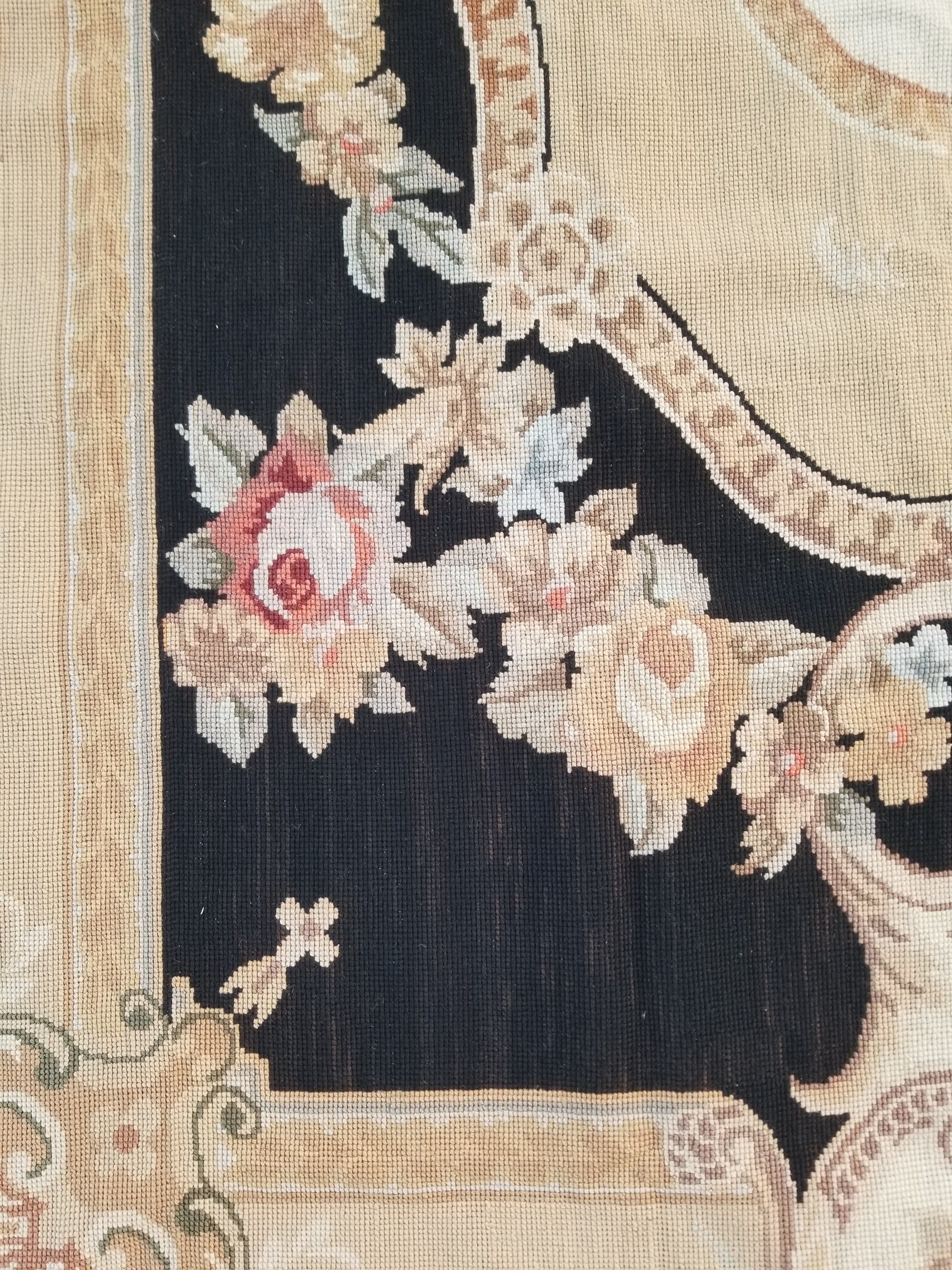 Antique French Aubusson Floral Wool Rug Carpet 268x169cm