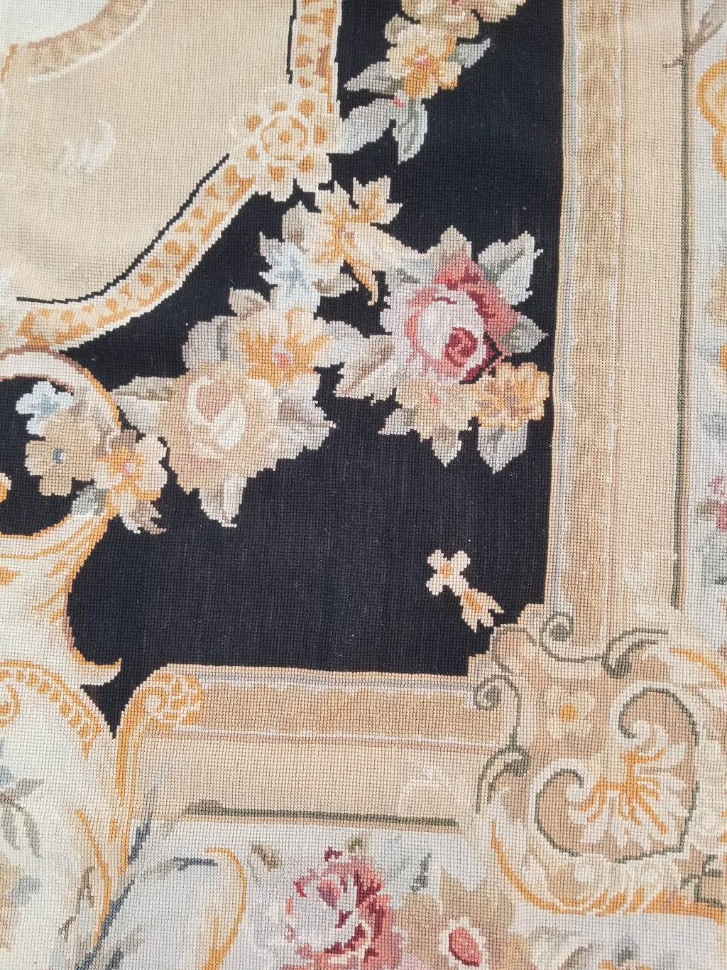 Antique French Aubusson Floral Wool Rug Carpet 268x169cm